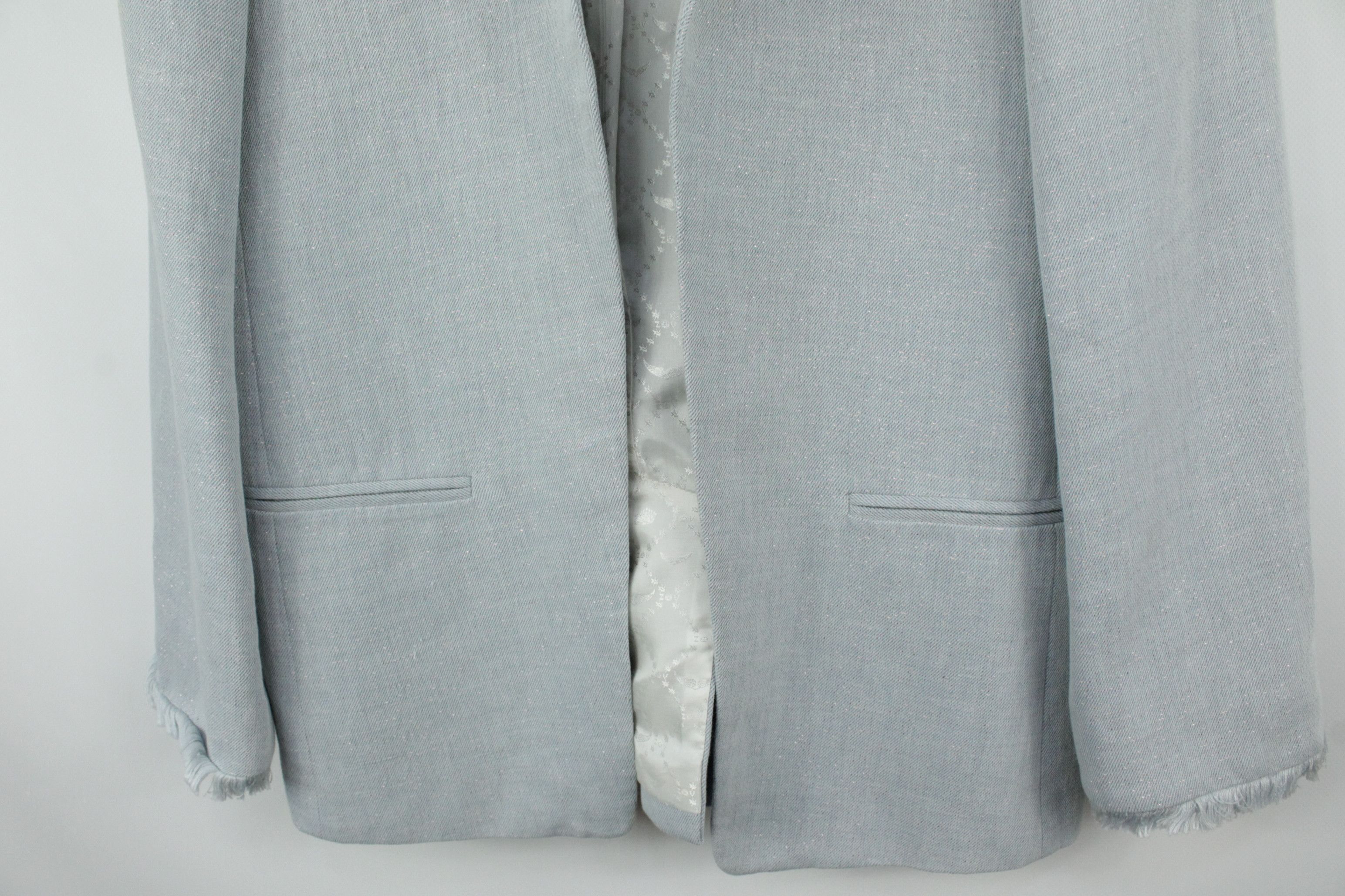 Zadig & Voltaire ZADIG & VOLTAIRE Volly Frange Open-front Cotton Linen Jacket Size S / US 4 / IT 40 - 5 Thumbnail