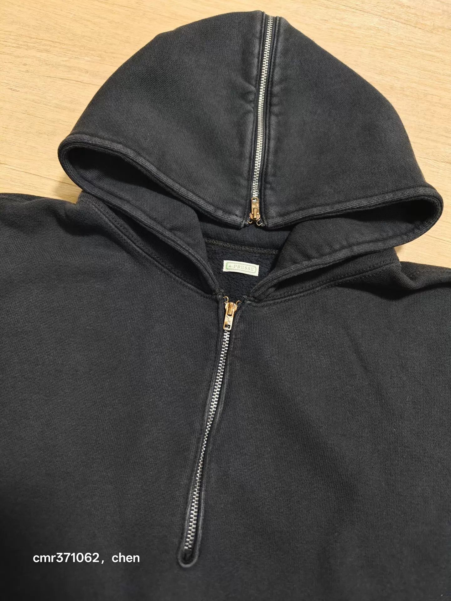 A.PRESSE A.PRESSE 26SS Vtg Sailor Hood HalfZip Double-Zip Black 3/4 Size US L / EU 52-54 / 3 - 2 Thumbnail