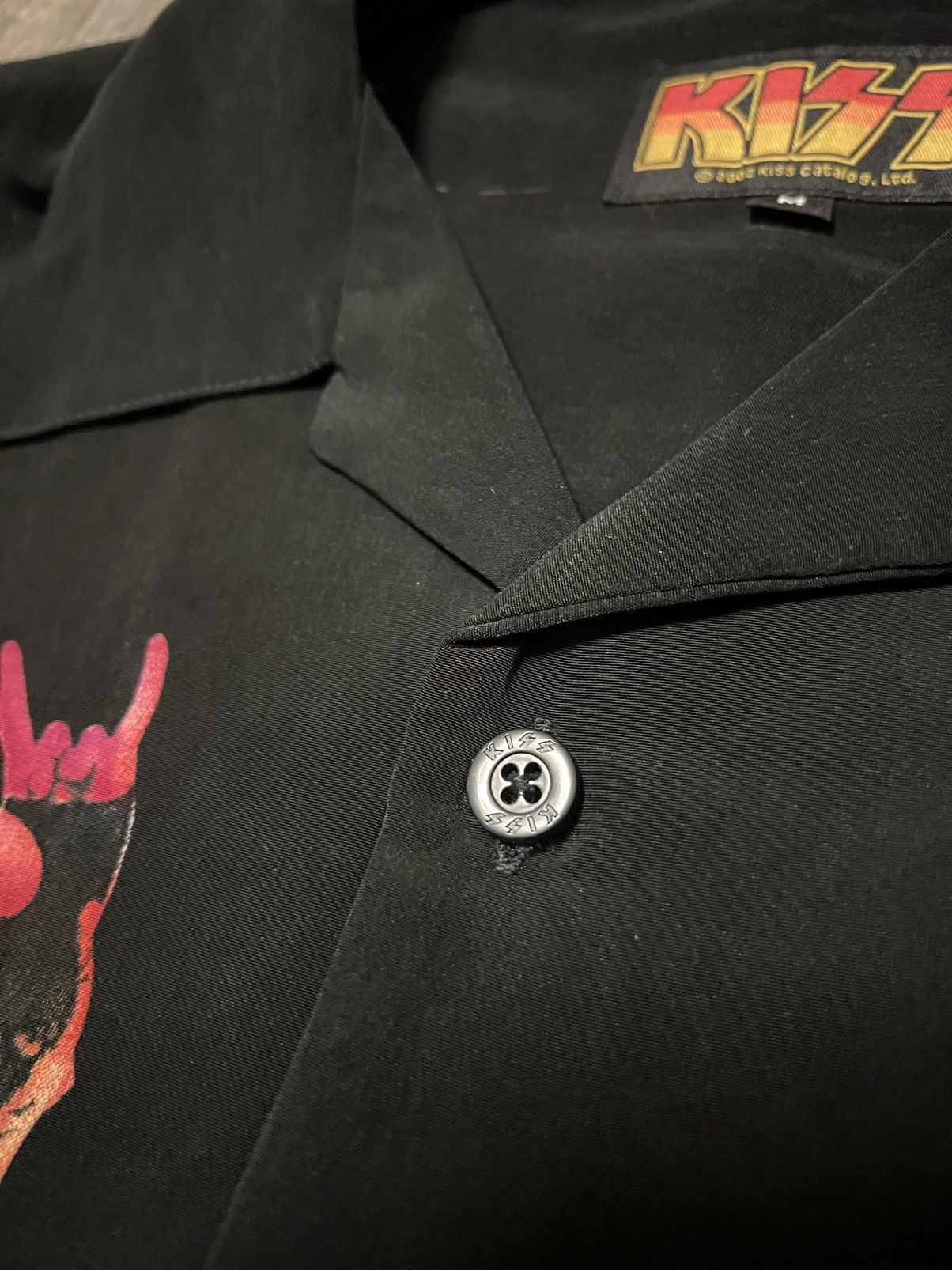 KISS × Vintage Vintage KISS Rockabilly Button Up Shirt size Medium 23x28.5 Size US M / EU 48-50 / 2 - 3 Thumbnail