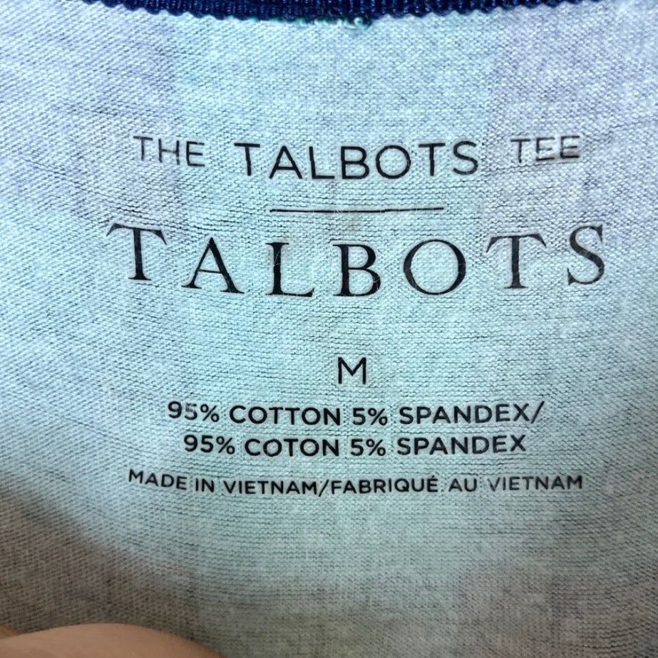 Talbots Talbots Womens Shirt Navy Green Plaid Boat Neck Long Sleeve Stretch Medium Size M / US 6-8 / IT 42-44 - 6 Thumbnail