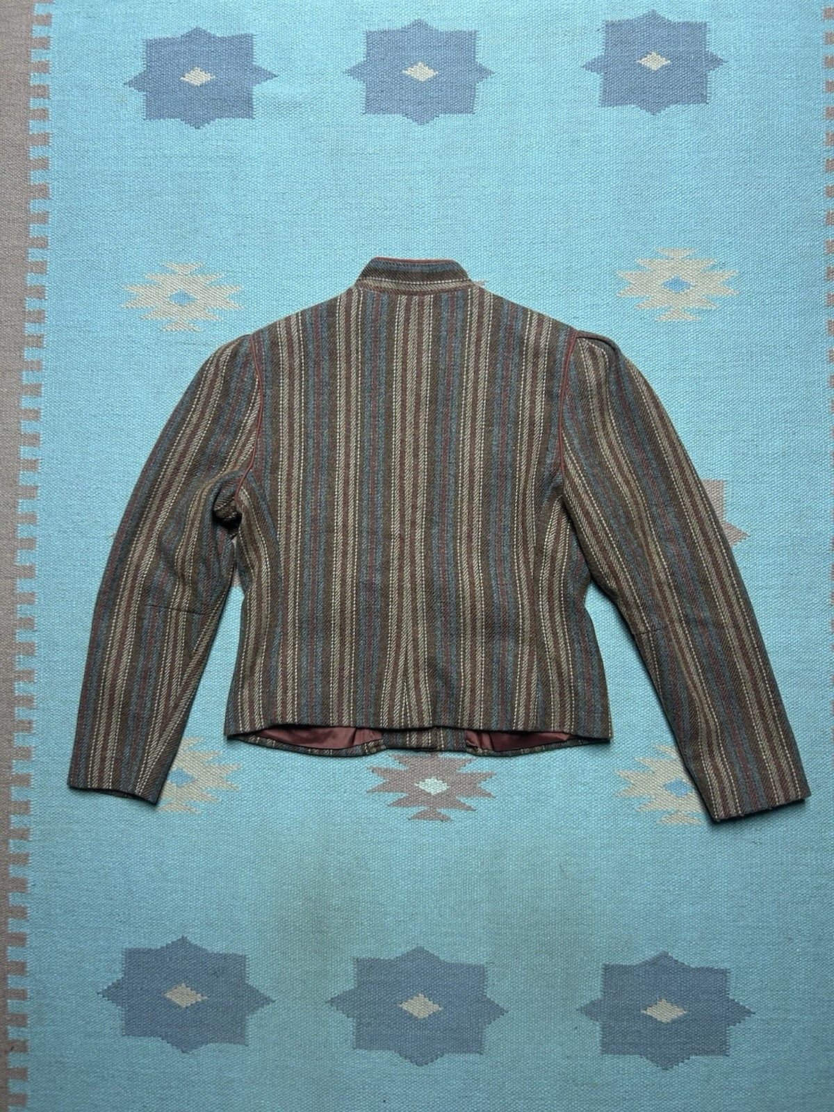 Vintage Vtg 80s wool blend women’s jacket cropped blazer striped 11 Size M / US 6-8 / IT 42-44 - 6 Thumbnail