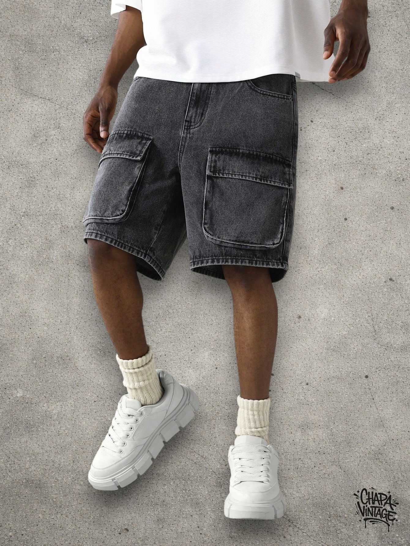 Vintage Cargo denim shorts Size US 32 / EU 48 - 2 Thumbnail