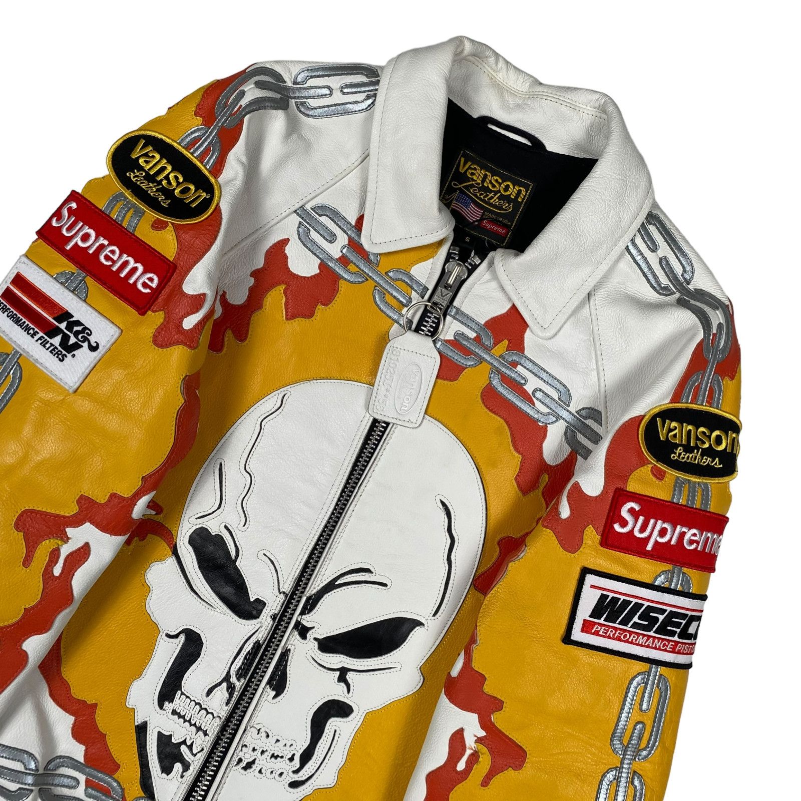 Supreme 2019 Supreme Vanson Leather Ghost Rider Jacket Size US S / EU 44-46 / 1 - 3 Thumbnail