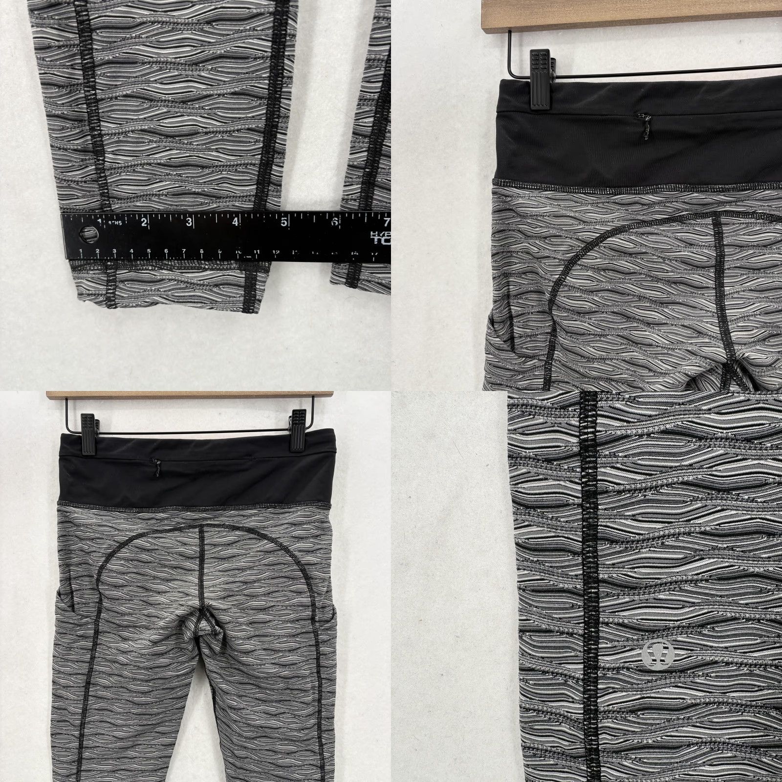 Lululemon Lululemon Pants Womens 6 Gray Wave Crop Leggings Pockets Athletic Yoga Gym Size 28" / US 6 / IT 42 - 8 Thumbnail