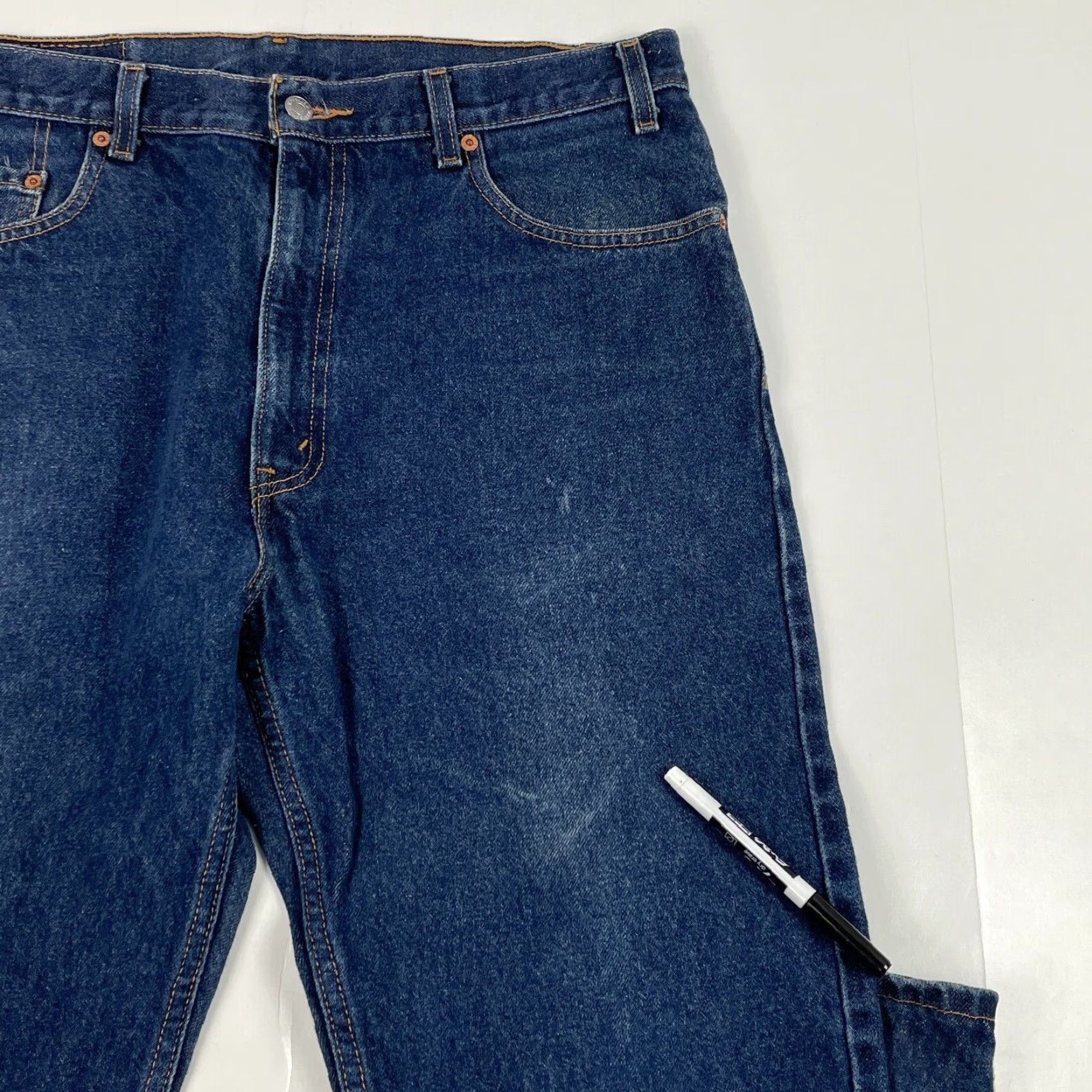 Levi's VINTAGE Levi's 505 Jeans Mens 36 x 29 Blue Straight Leg Dark Wash Denim Western Streetwear Y2K Mens Size US 36 / EU 52 - 3 Thumbnail