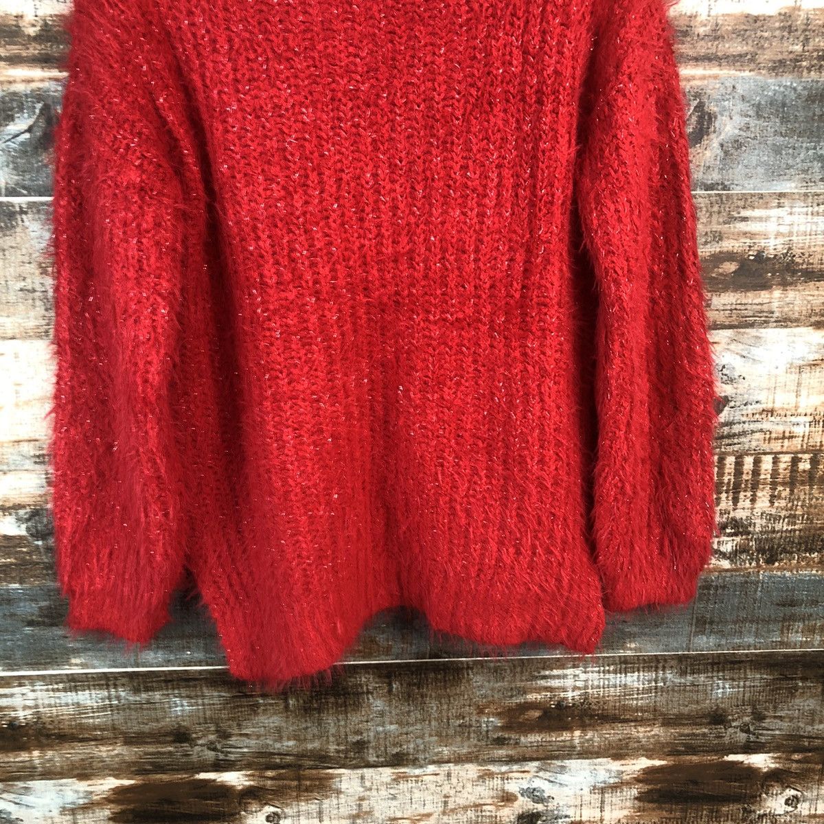 Japanese Brand DL Ozoc Red Mohair Knitwear #C371 Size M / US 6-8 / IT 42-44 - 13 Thumbnail