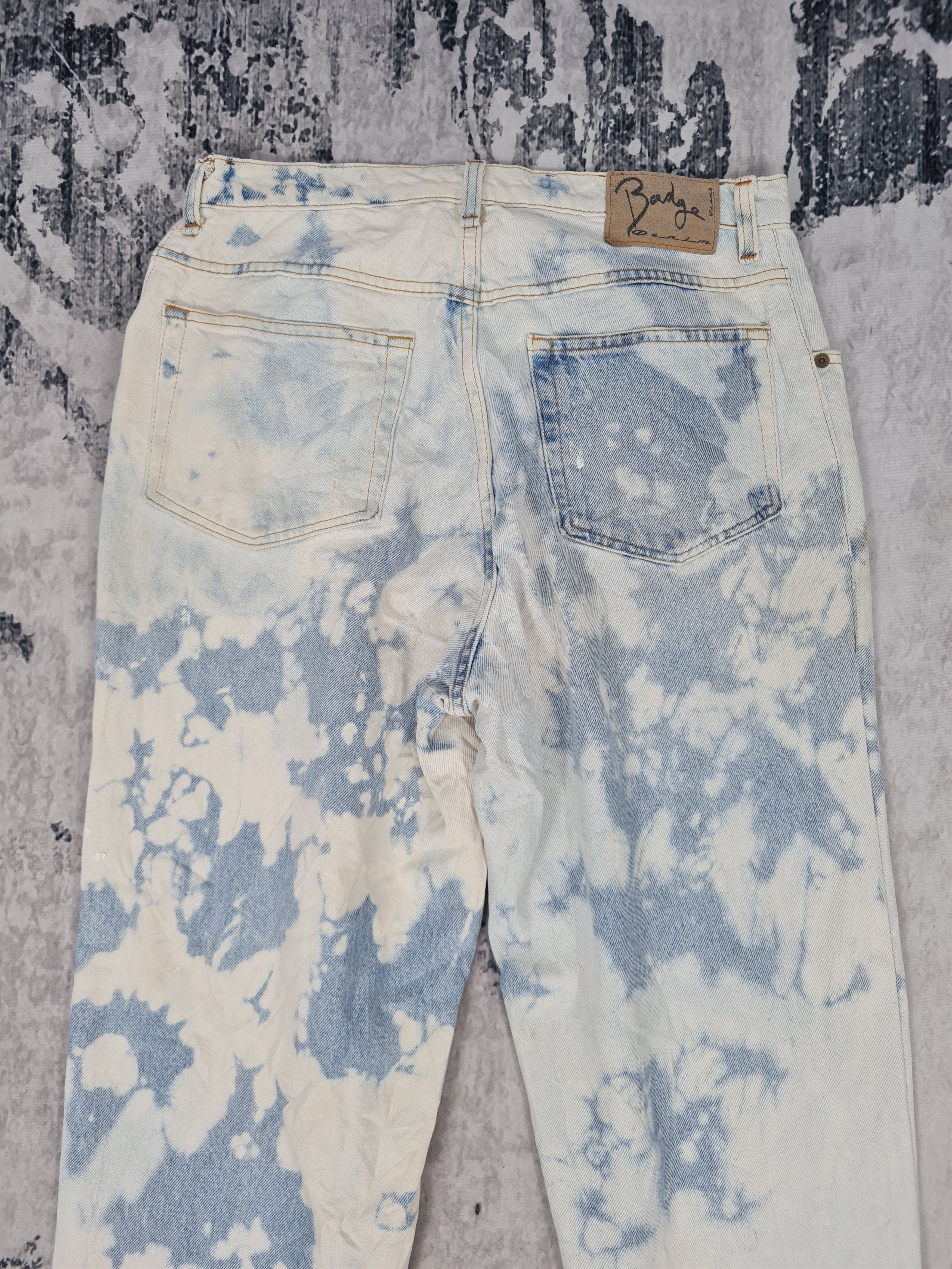 Japanese Brand BADGE DENIM Acid Wash Faded Ripped Jeans Size 32x30 JB0148 Size US 32 / EU 48 - 11 Thumbnail