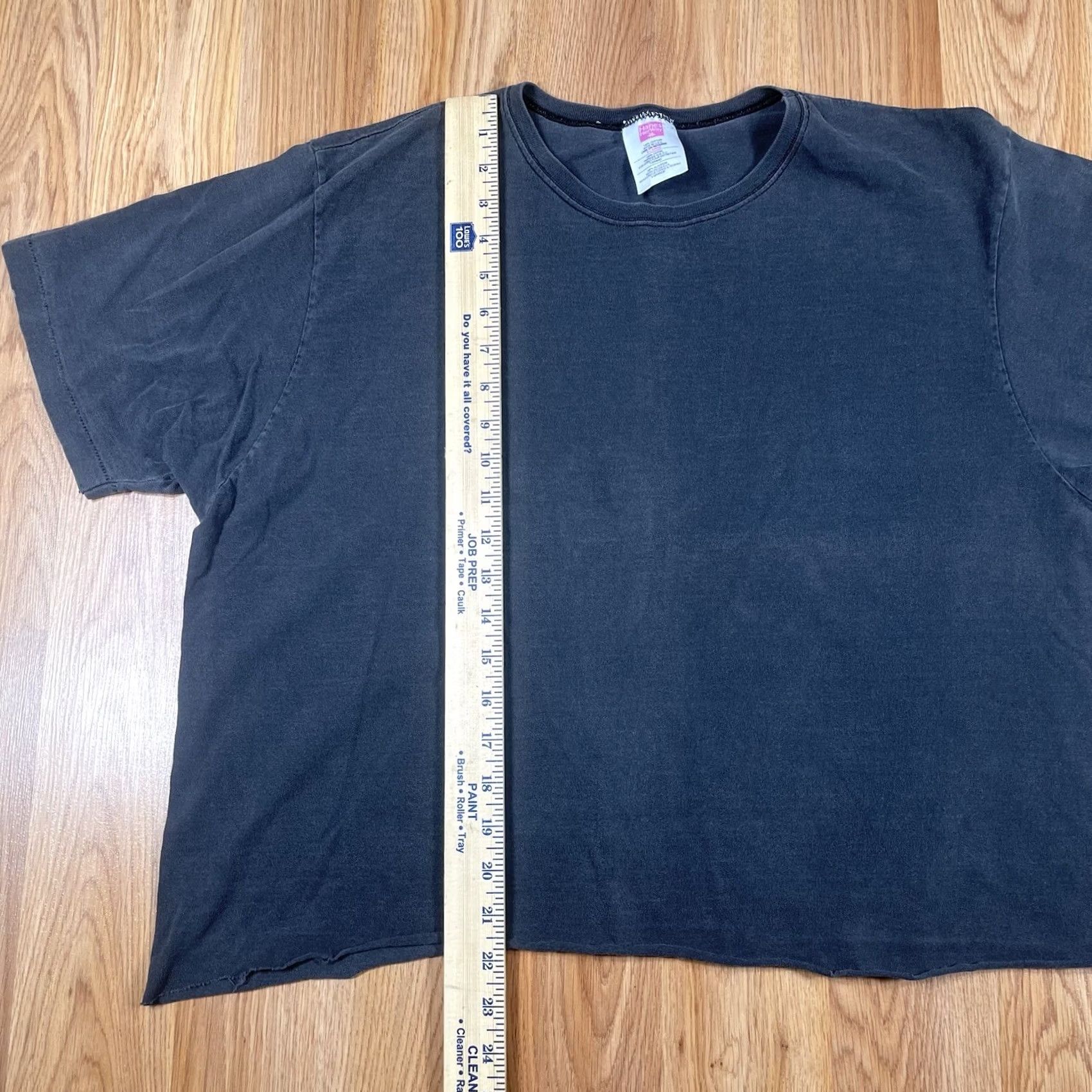 Hanes Hanes Hanes Her Way T-Shirt Women XL Black Short Sleeve Cropped 100% Cotton Made in USA Size XL / US 12-14 / IT 48-50 - 4 Thumbnail
