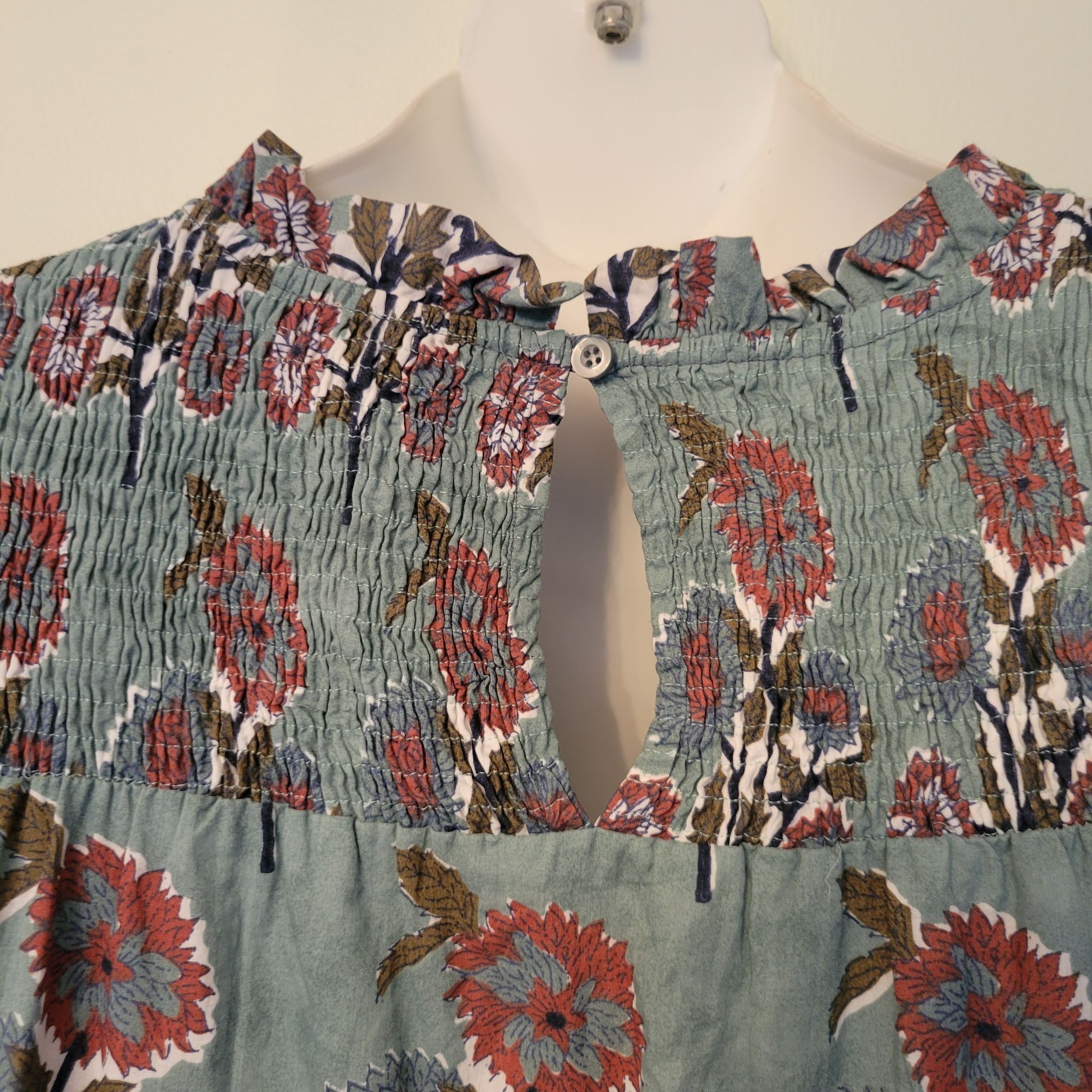 Other Victoria Dunn PEONY Boho Floral Dress M Smocked High Neck Sw Size M / US 6-8 / IT 42-44 - 6 Thumbnail