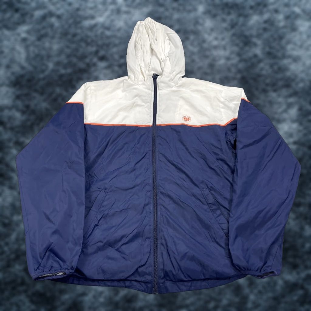 Vintage Roland Garros Mens Jacket Windbreaker Hooded Full Zip Blue Nylon Cotton Lining - Tennis Sports Casual Size US M / EU 48-50 / 2 - 1 Thumbnail