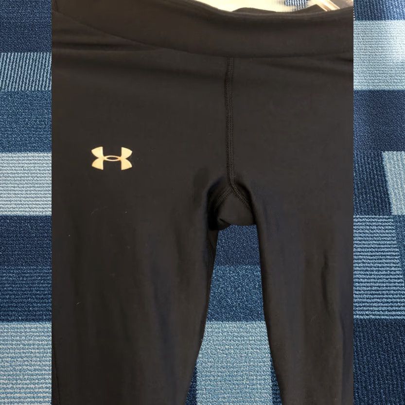 Under Armour Under Armour Leggings Women XS Black Compression Sweatpants Tight Skinny Logo Pull On Size 26" / US 2 / IT 38 - 1 Thumbnail