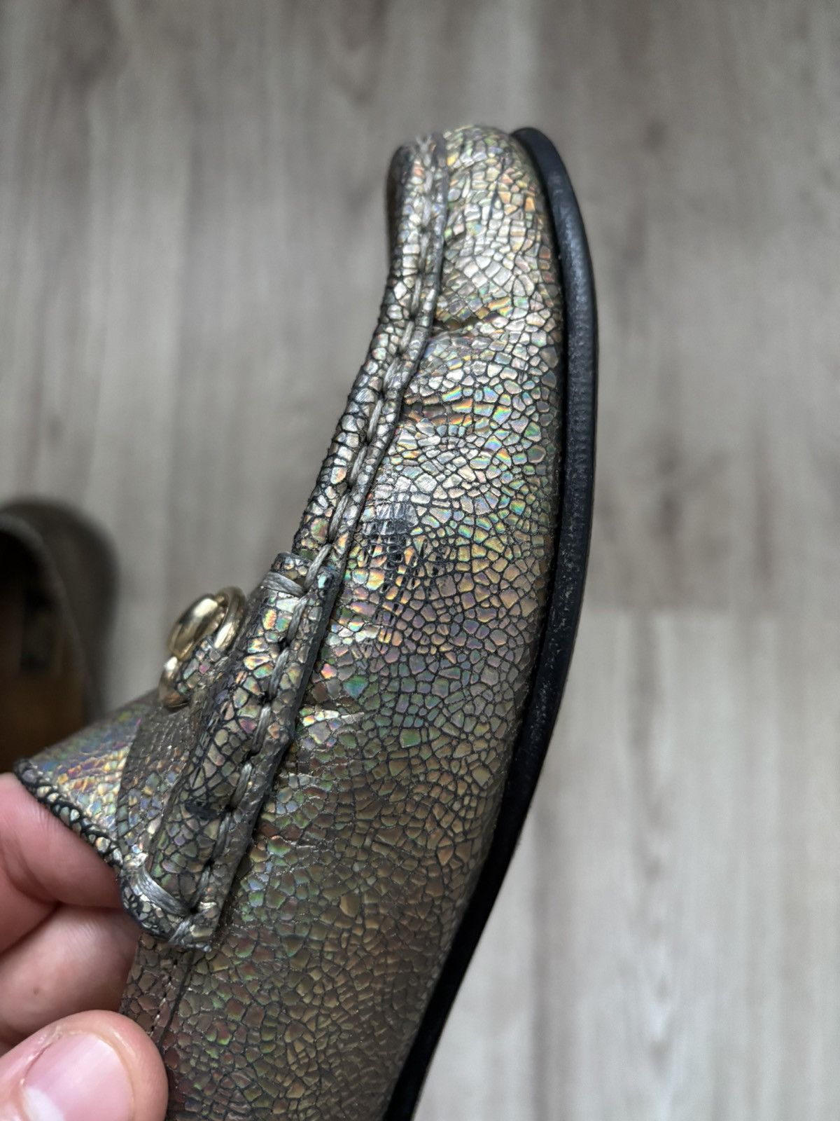 Gucci Gucci Multicolor Foil Leather Horsebit Loafers Women EU 39 Size US 8 / IT 38 - 9 Thumbnail