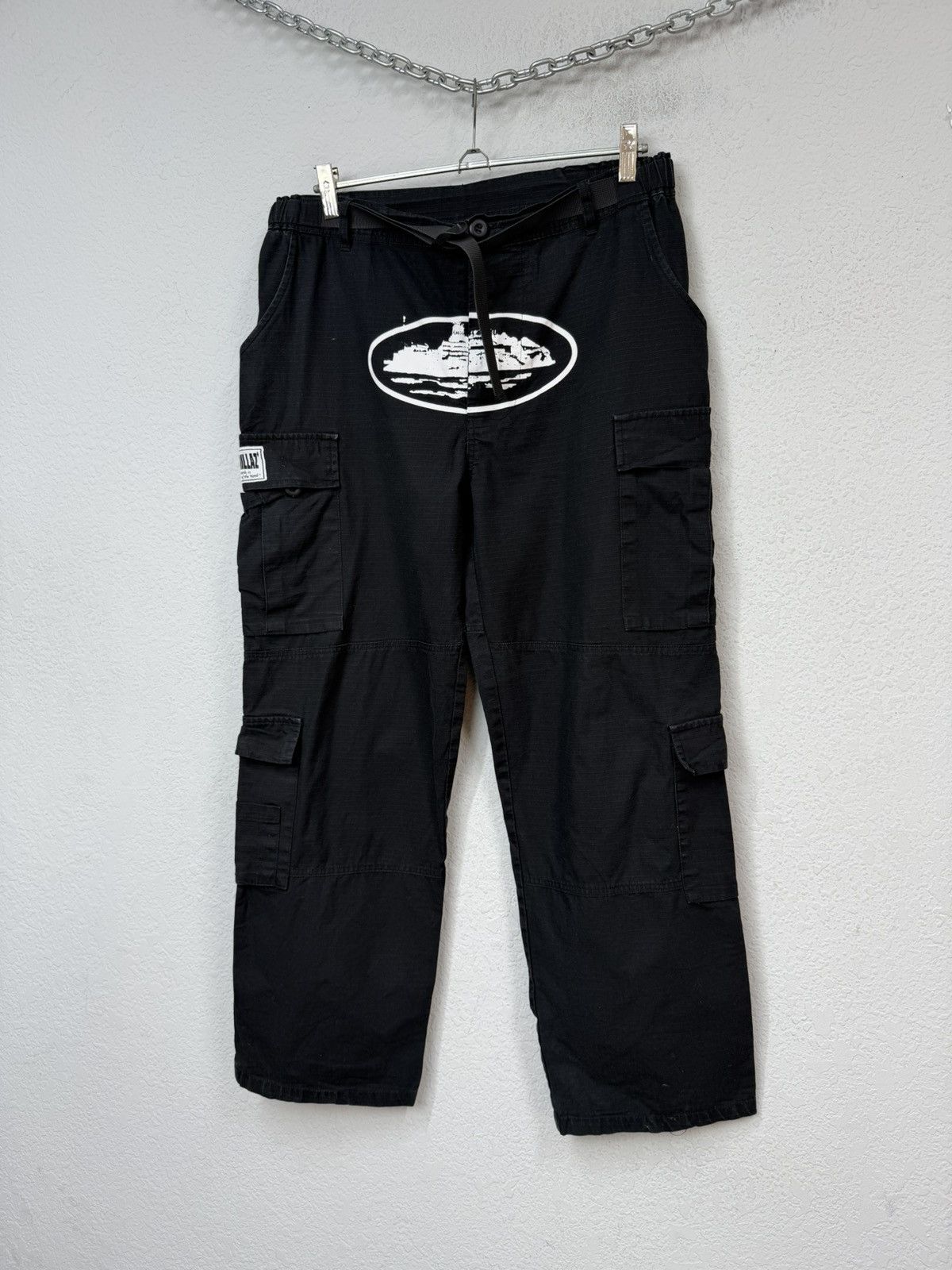 Corteiz Vintage Corteiz Cargo Pants Black Big Logo Size US 33 - 4 Thumbnail