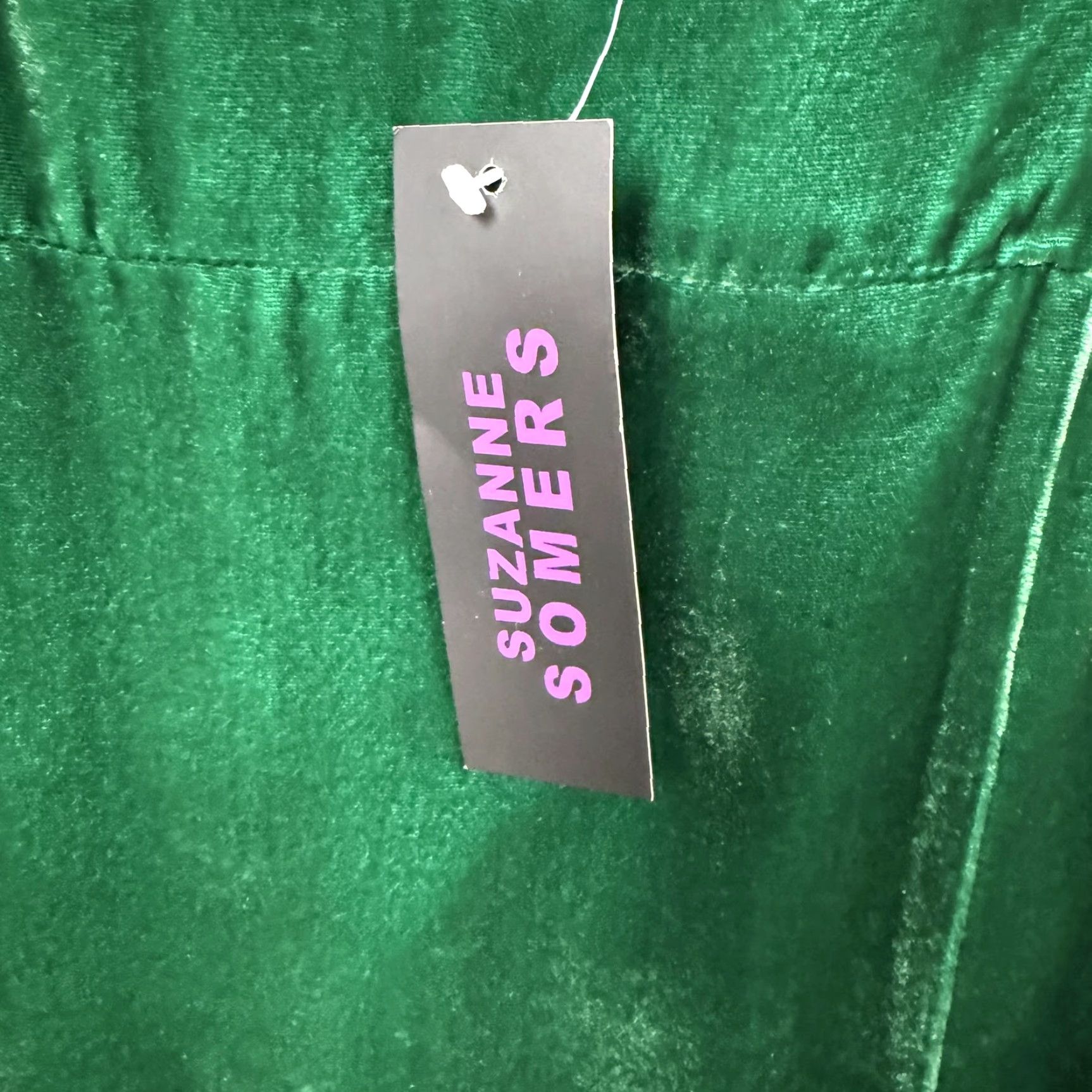 Velvet VINTAGE Suzanne Somers Emerald Green Velvet Slip Dress 10 Women Knee Length Party Cocktail Sleeveless V-Neck Strappy Adjustable Lined Zip Womens Size L / US 10 / IT 46 - 2 Thumbnail