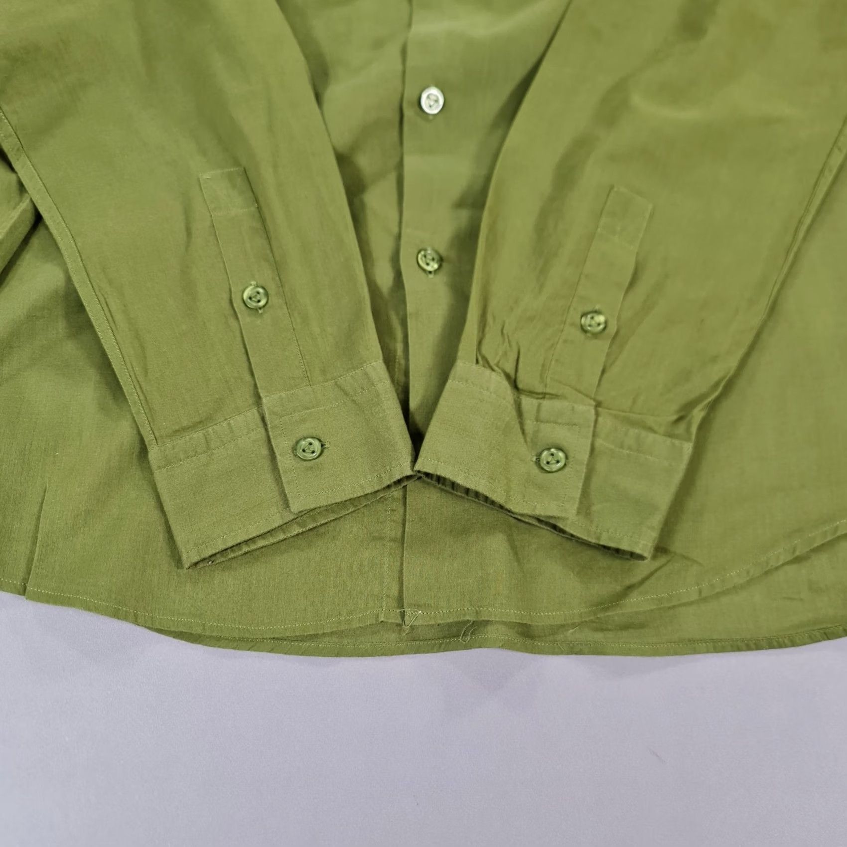 Vilebrequin VINTAGE not included; but original is not vintage. Use: Vilebrequin Mens Shirt Green 4XL Cotton Breathable Long Sleeves Button Up Size US XXL / EU 58 / 5 - 5 Thumbnail