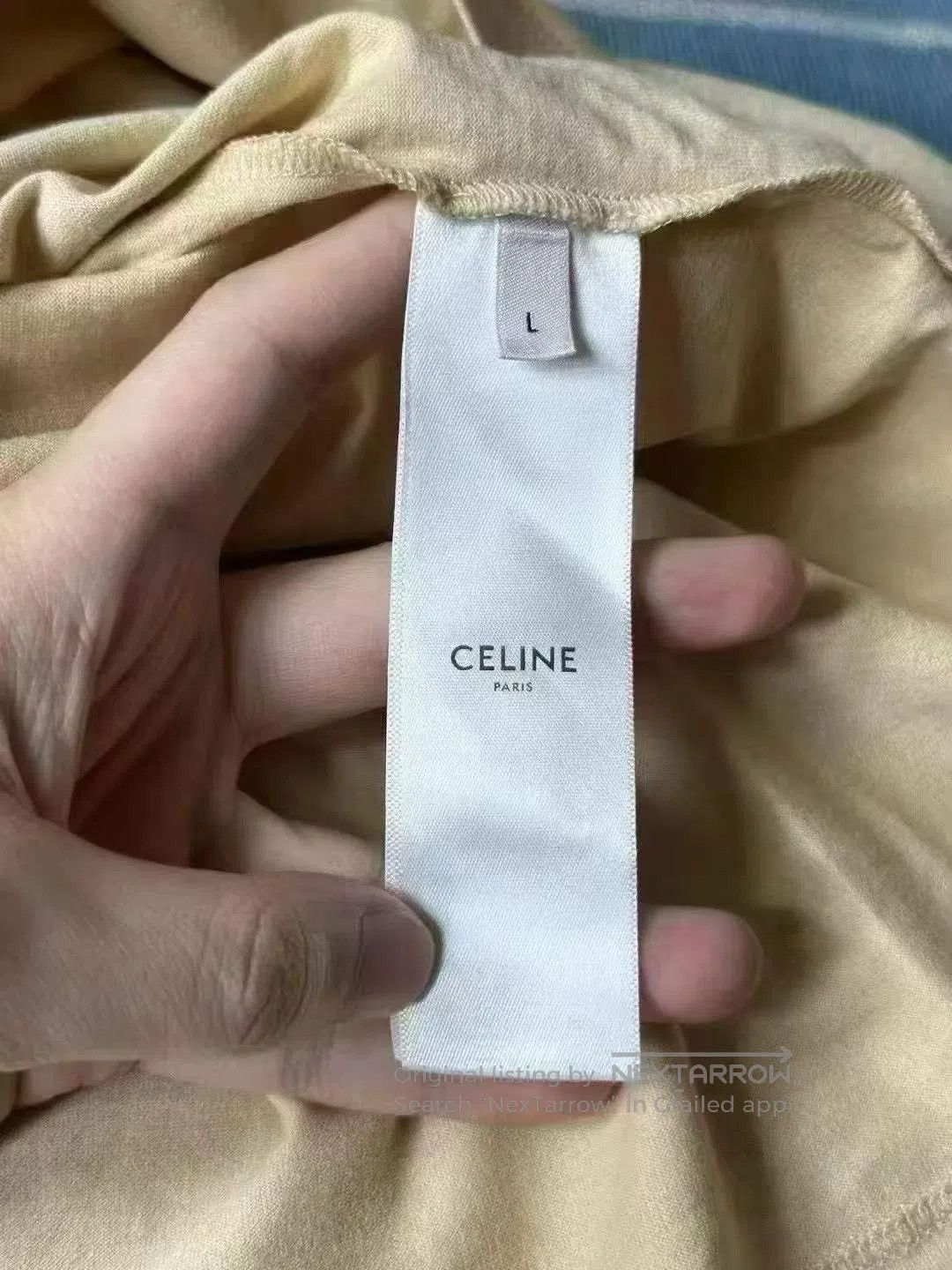 Celine CELINE Yellow Short-sleeve T-shirt| Size L / US 10 / IT 46 - 3 Thumbnail