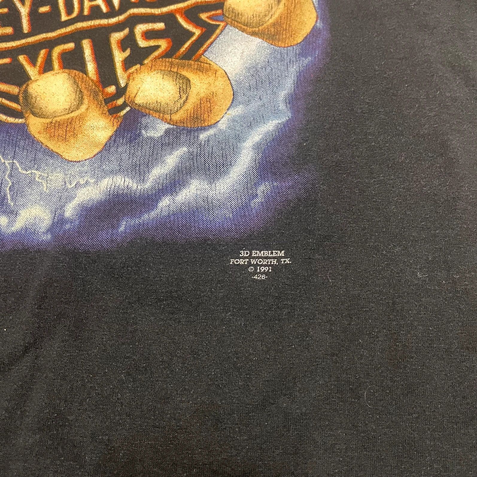 Harley Davidson Vintage 1991 Harley Davidson 3d emblem t-shirt Size US M / EU 48-50 / 2 - 2 Thumbnail