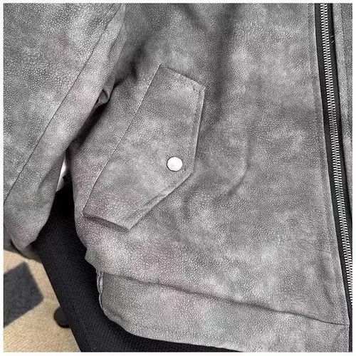 VIBE Retro Street Loose Biker Style PU Leather Jacket Size US M / EU 48-50 / 2 - 8 Thumbnail