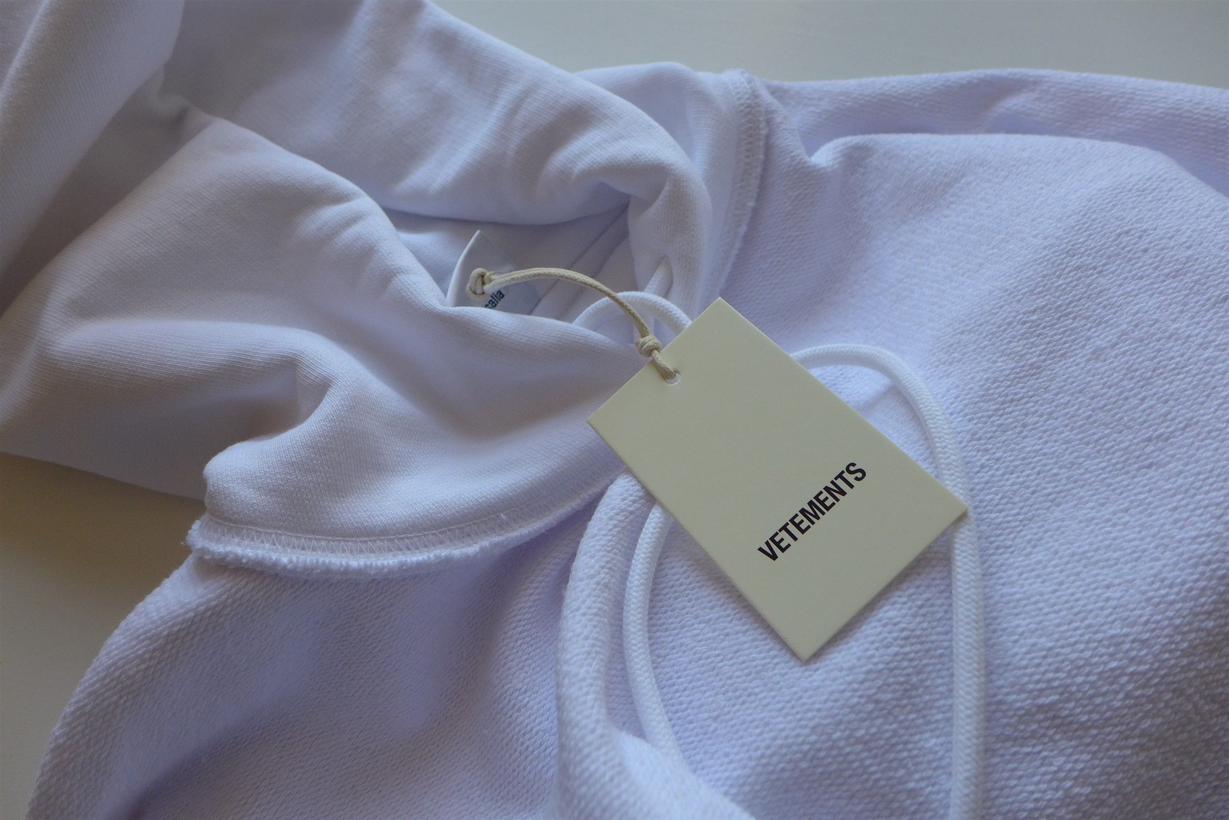 Vetements Vetements Inside-Out Hoodie - White Cotton Size US S / EU 44-46 / 1 - 7 Thumbnail