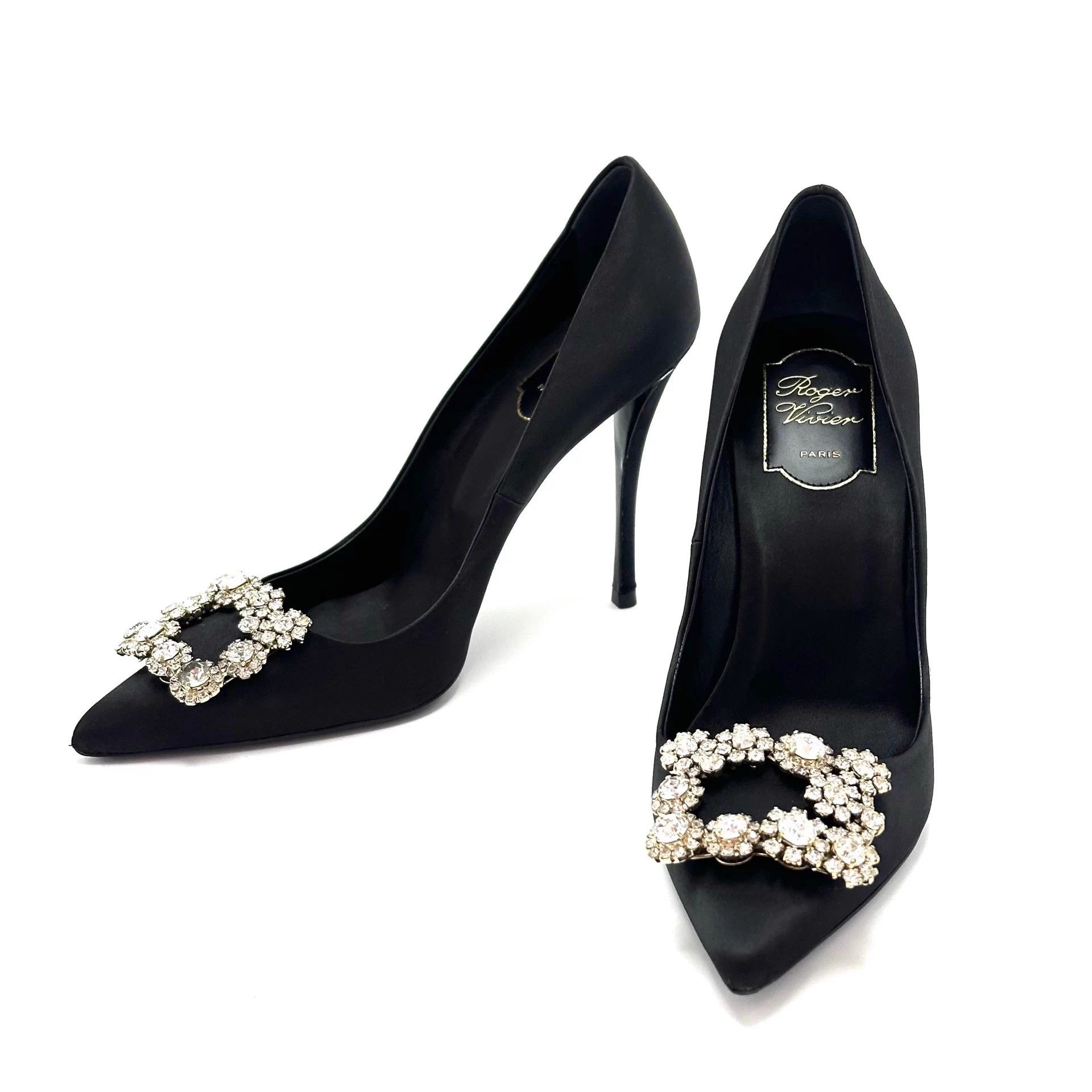 Roger Vivier Roger Vivier Black Crystal Heels 38.5 Size US 7.5 / IT 37.5 - 2 Thumbnail