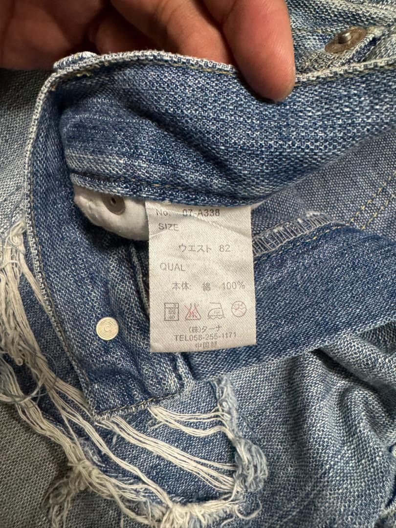 Vintage GRUNGE Insane Japanese Short Jeans Distressed Ripped Mudwash Size US 32 / EU 48 - 9 Thumbnail