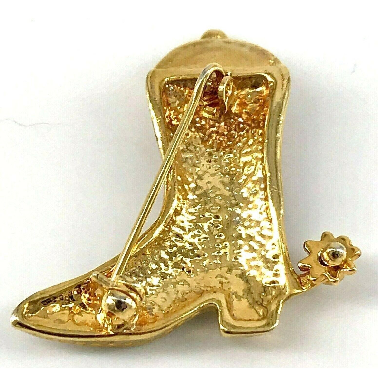 Other Rhinestone Cowboy Boot Brooch Rodeo Cowgirl Western Horse Ra Size ONE SIZE - 5 Thumbnail