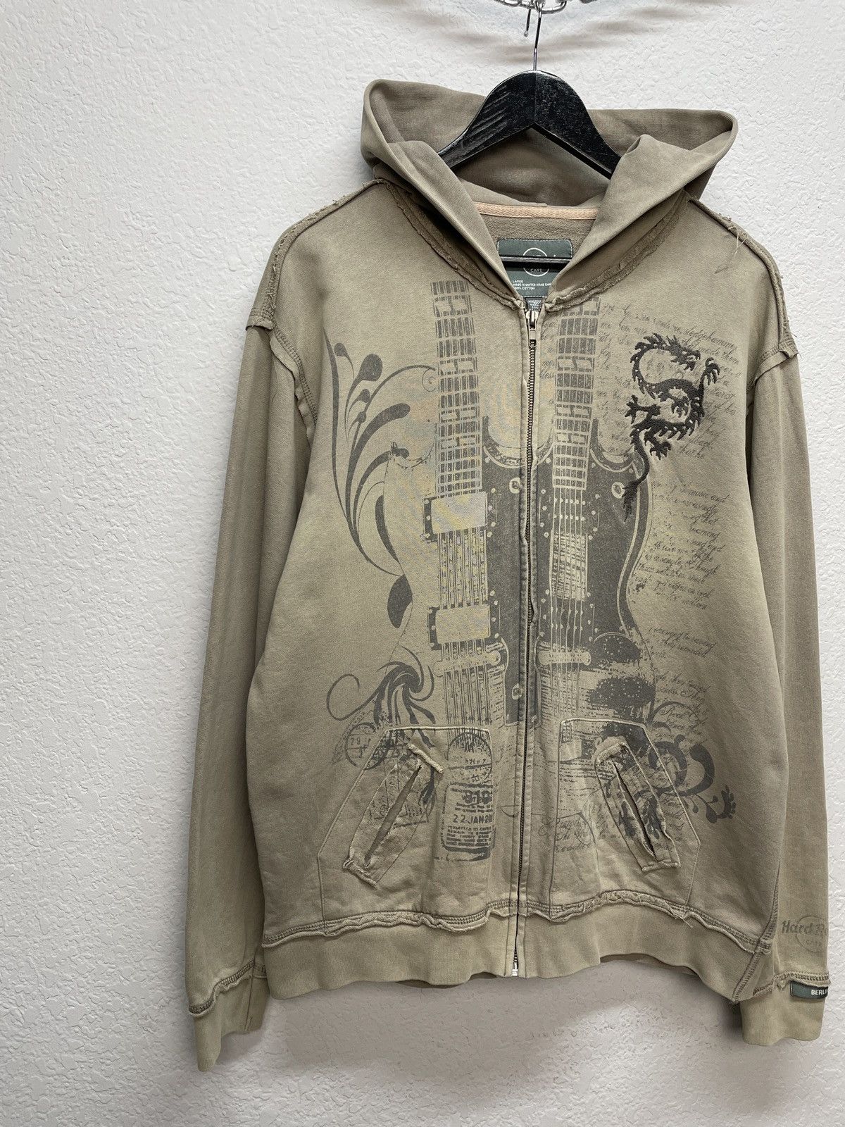 Hard Rock Cafe Vintage Y2K Hard Rock Cafe Berlin Over Print Zip Hoodie Size US L / EU 52-54 / 3 - 6 Thumbnail