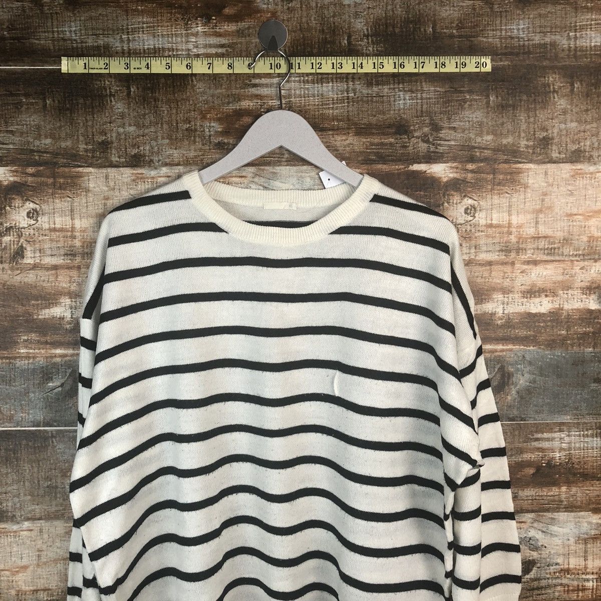 GU × OVER THE STRiPES GU Stripe White Knitwear #A1333 Size XL / US 12-14 / IT 48-50 - 5 Thumbnail