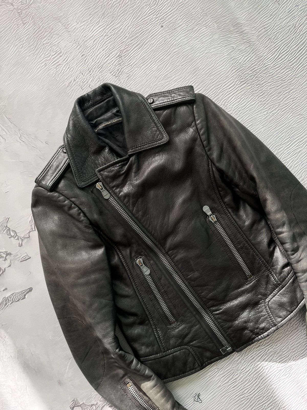 Balenciaga Balenciaga Vintage Leather Moto Jacket Luxury Black Size XS / US 0-2 / IT 36-38 - 4 Thumbnail