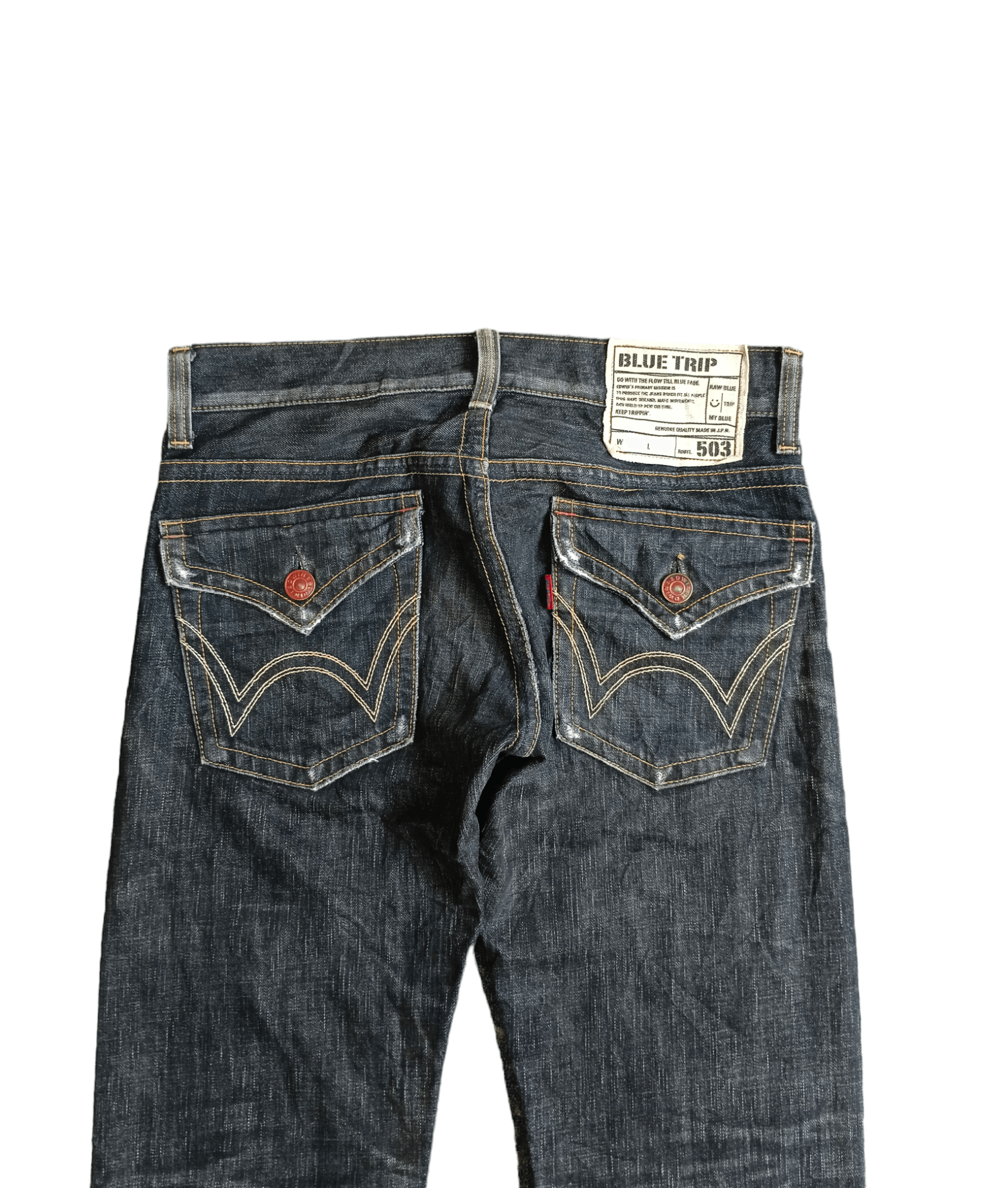 Vintage WASHED BLACK EDWIN VINTAGE 503 FLARE Size US 30 / EU 46 - 4 Thumbnail