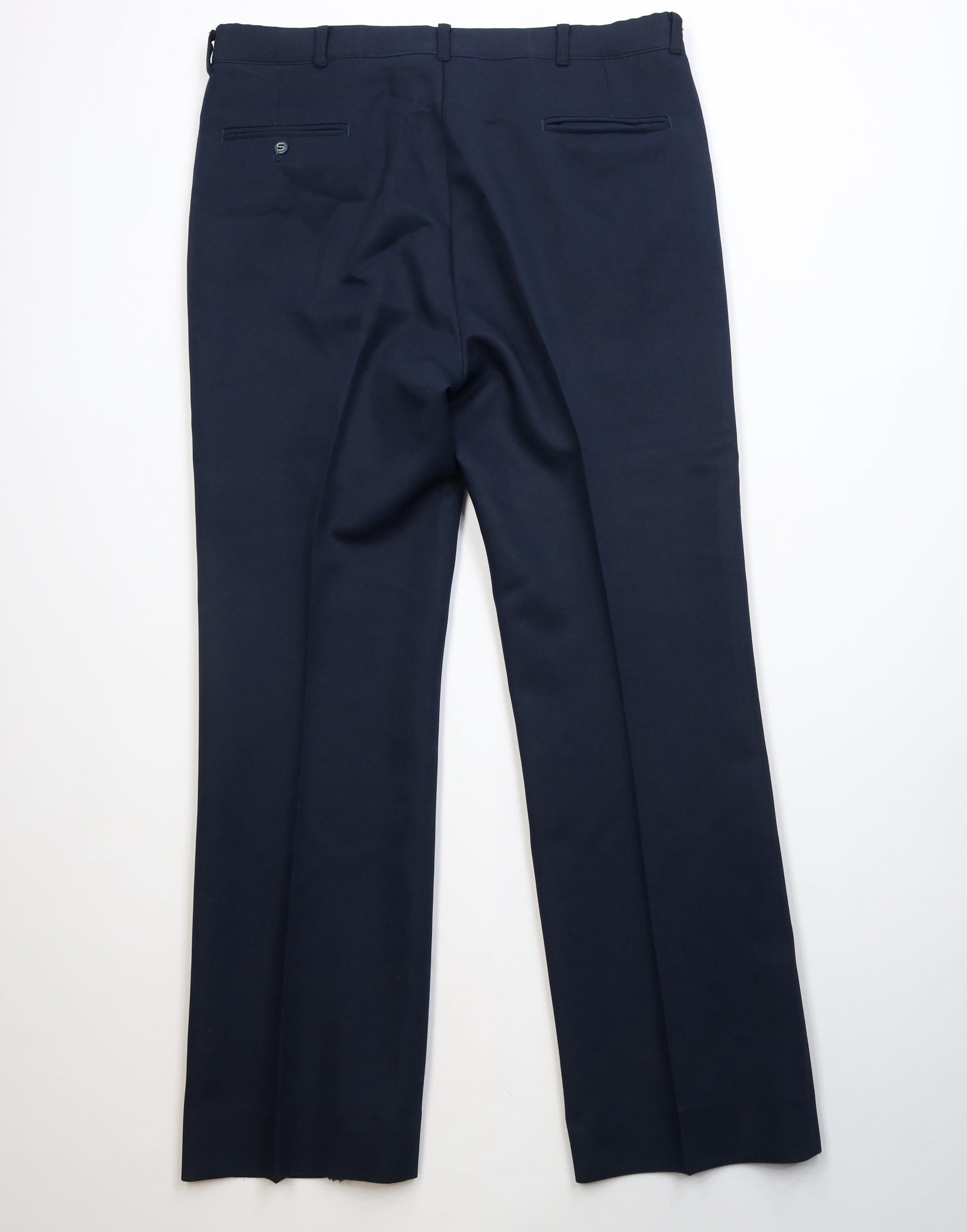 Vintage Vintage 70s Streetwear Wide Leg Chino Pants Navy Blue USA Size US 38 / EU 54 - 10 Thumbnail