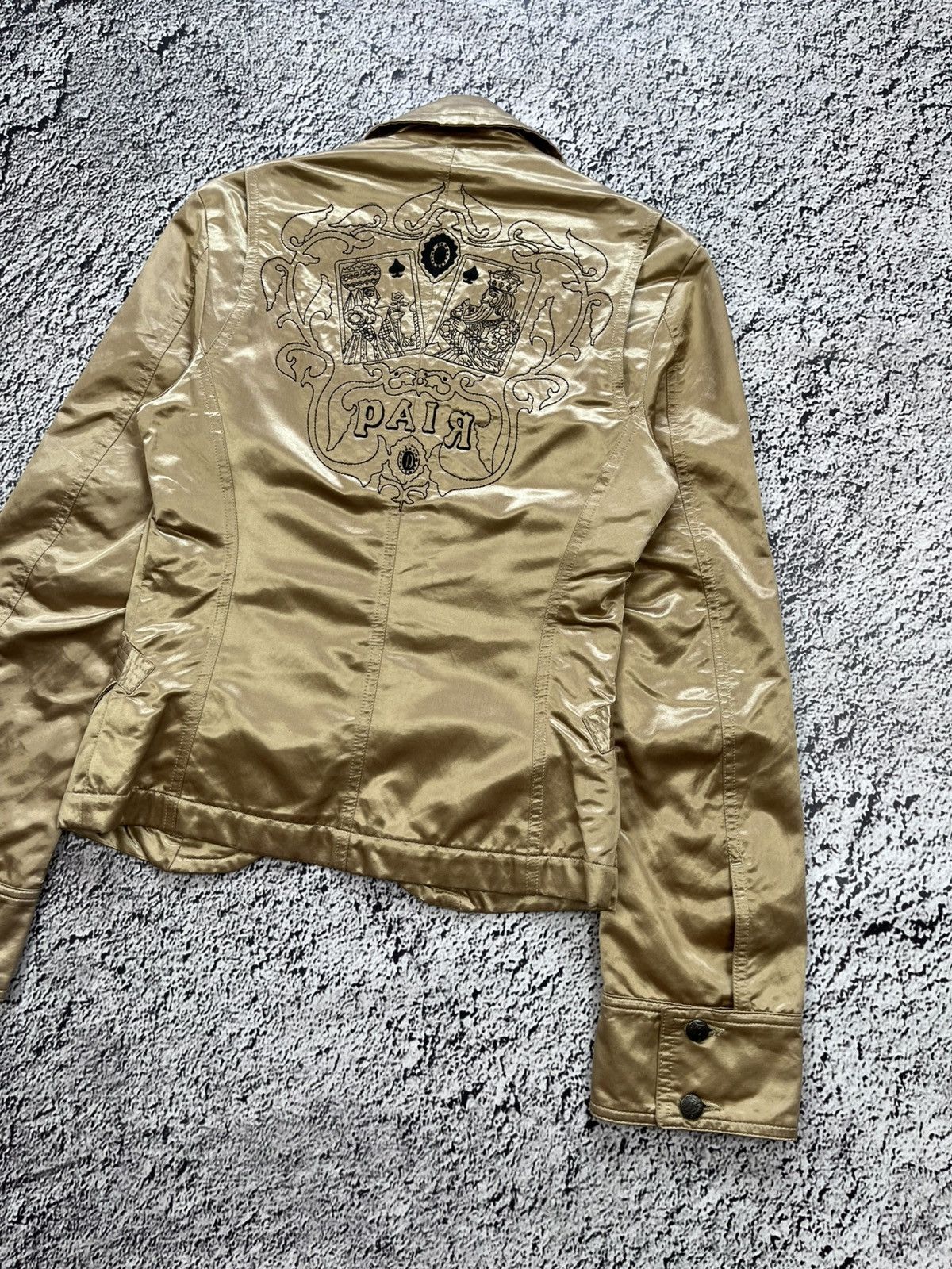 Diesel VINTAGE Y2K GOLD EMBROIDERED PAIR LOGO BLAZER JACKET Size M / US 6-8 / IT 42-44 - 9 Thumbnail