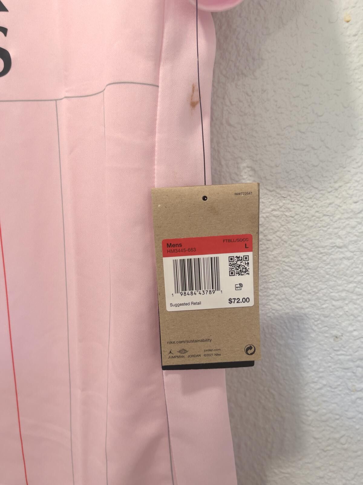 Jordan Brand Jordan x PSG Pink Men's Soccer Jersey Size Large Size US L / EU 52-54 / 3 - 4 Thumbnail