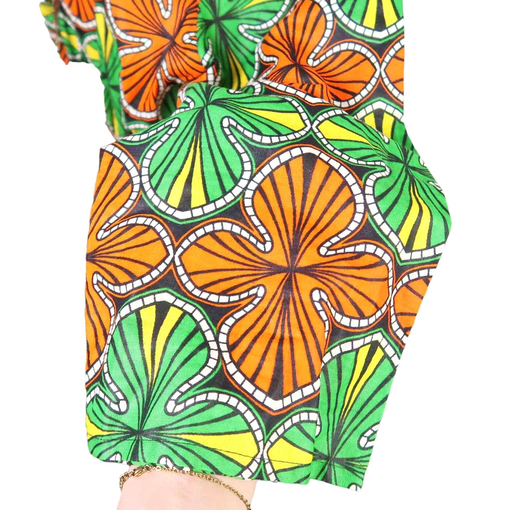 Vintage VINTAGE 70s orange floral midi dress M Size M / US 6-8 / IT 42-44 - 3 Thumbnail