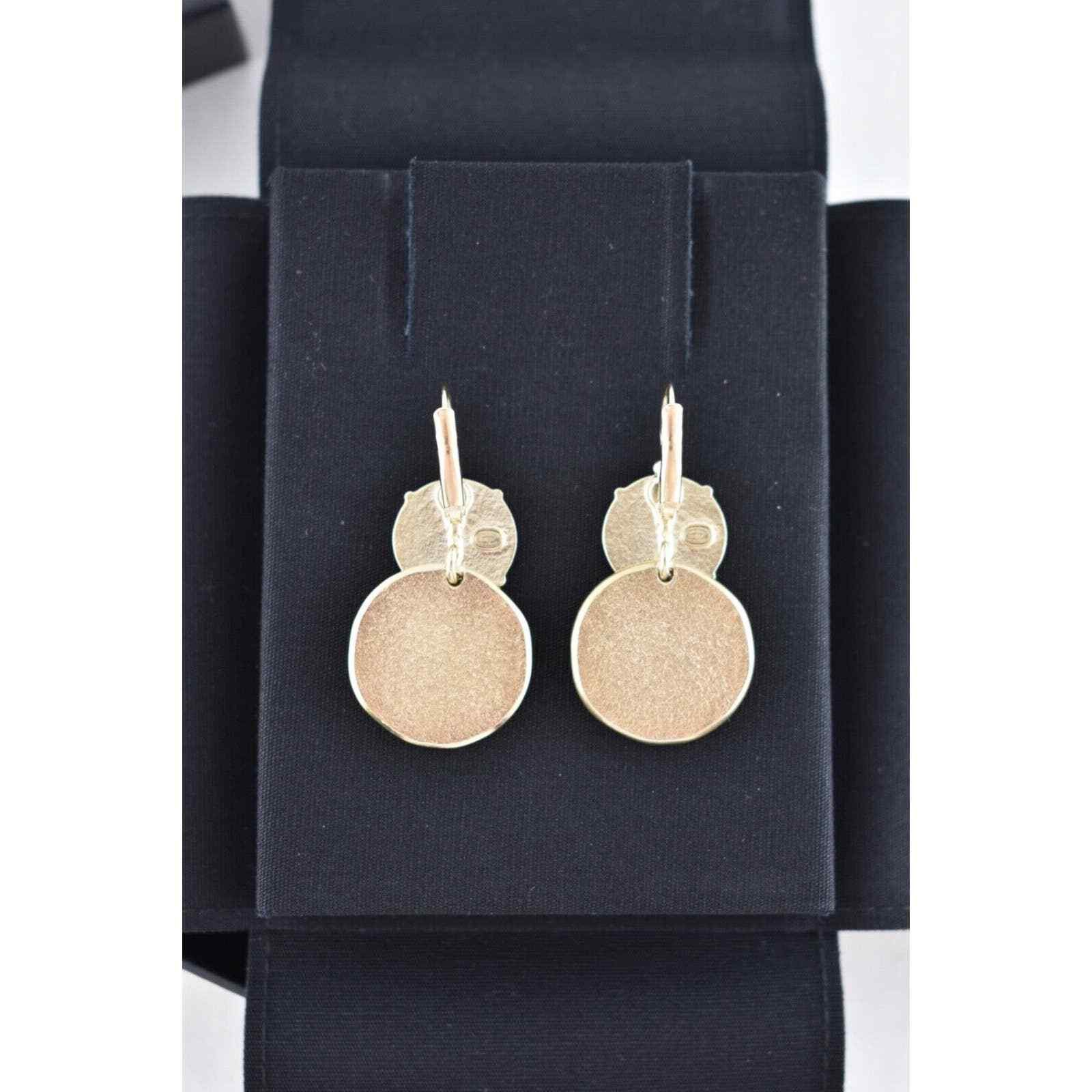 Chanel Chanel Gold Logo Circle Dangle Drop Statement Hoop Earrings Size ONE SIZE - 12 Thumbnail