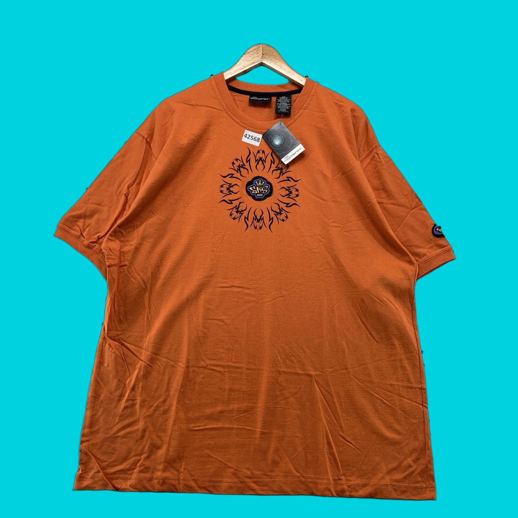 VINTAGE No Boundaries Graphic Print Shirt Men’s XL Orange Short Sleeve 2000s NWT