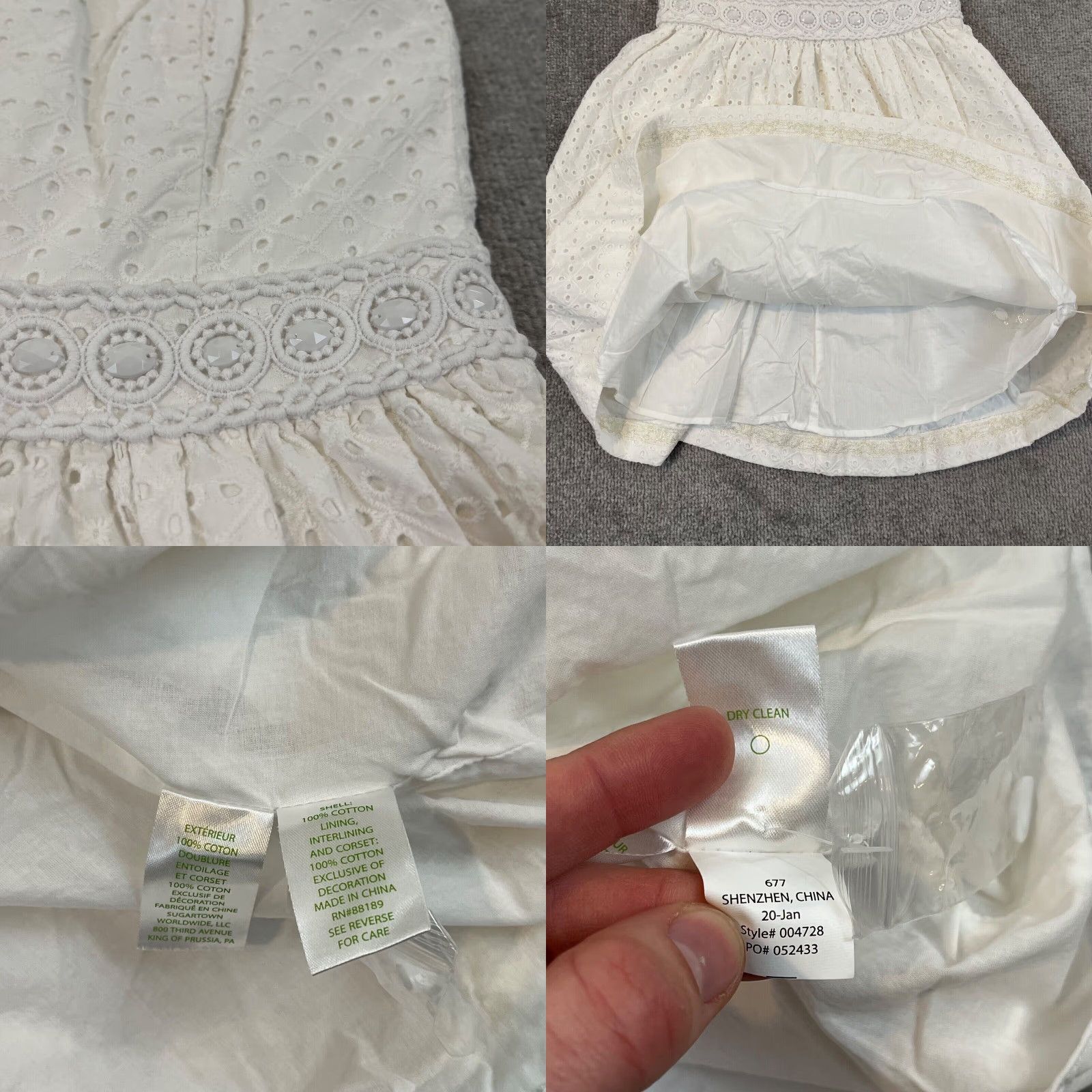 Lilly Pulitzer Lilly Pulitzer Dress Womens Size 00 White Eyelet Marta Resort Diamond Knit Prep Size XXS / US 00 / IT 34 - 8 Thumbnail