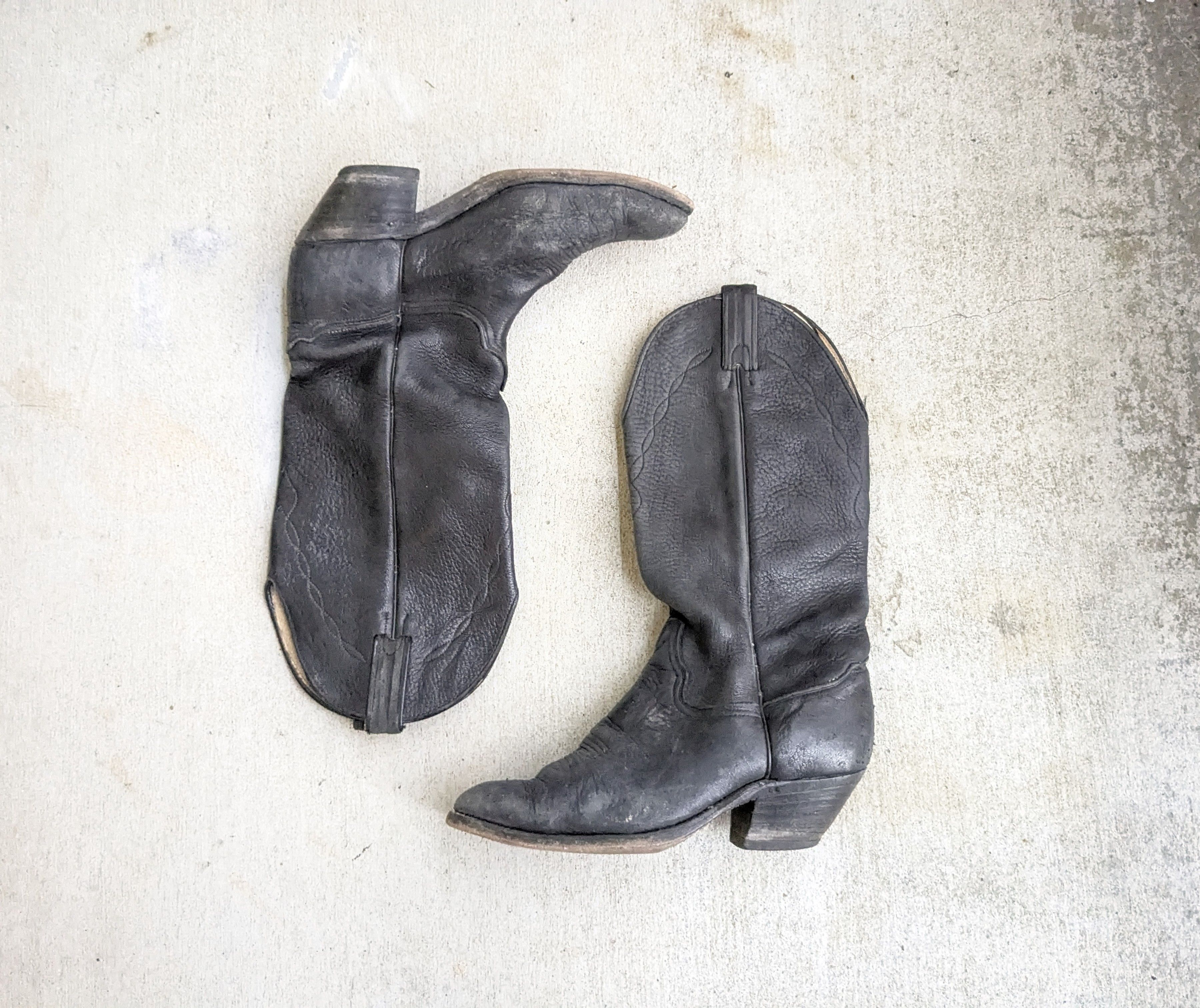 Other Vintage Abilene Cowboy Boots Black 8.5 Leather USA Size US 8.5 / EU 41-42 - 1 Thumbnail