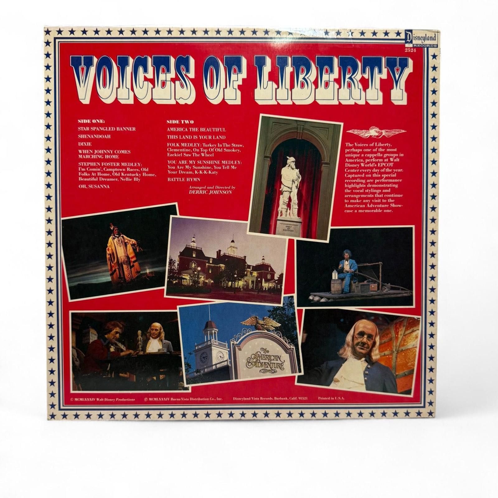 Designer Walt Disney World EPCOT Voices Of Liberty Vinyl Record Size ONE SIZE - 3 Thumbnail