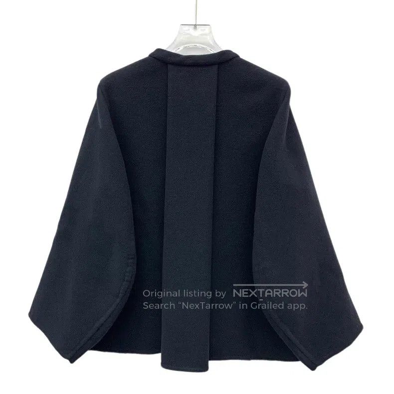 Hermes Hermes Black Round Neck Wool Poncho Jacket Size XS / US 0-2 / IT 36-38 - 2 Thumbnail