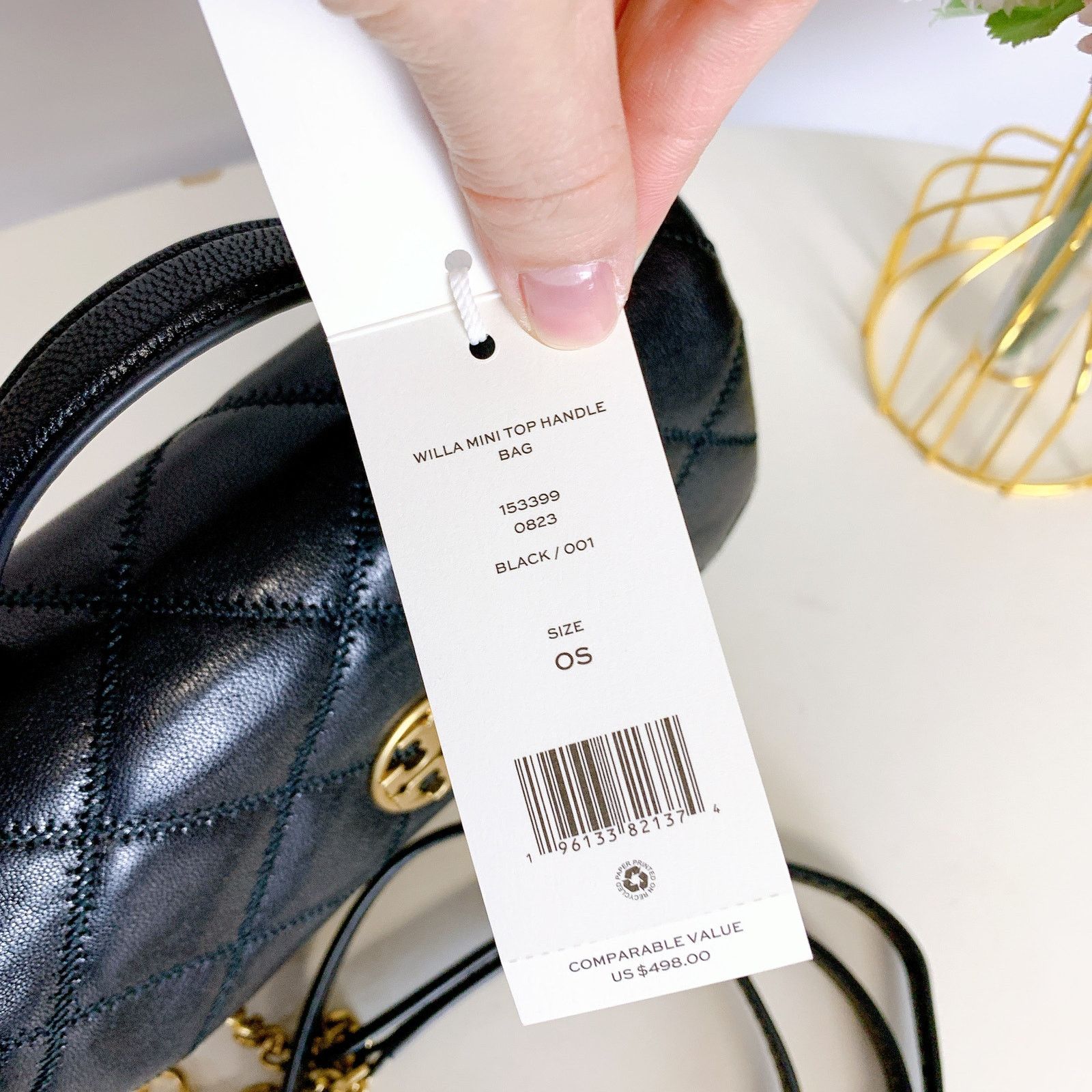 Tory Burch Tory Burch 153399 Willa Mini Top Handle Bag Black Size ONE SIZE - 9 Thumbnail