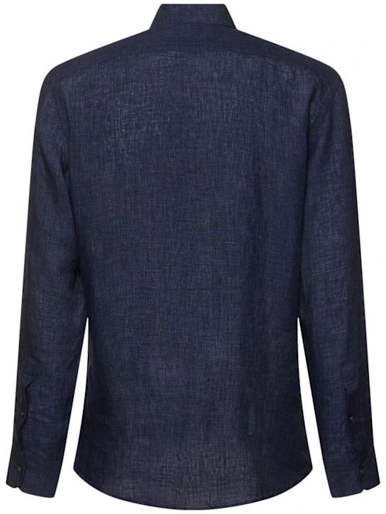 Z Zegna o1lsvrm0525 Linen Shirt in Navy Size US L / EU 52-54 / 3 - 2 Thumbnail