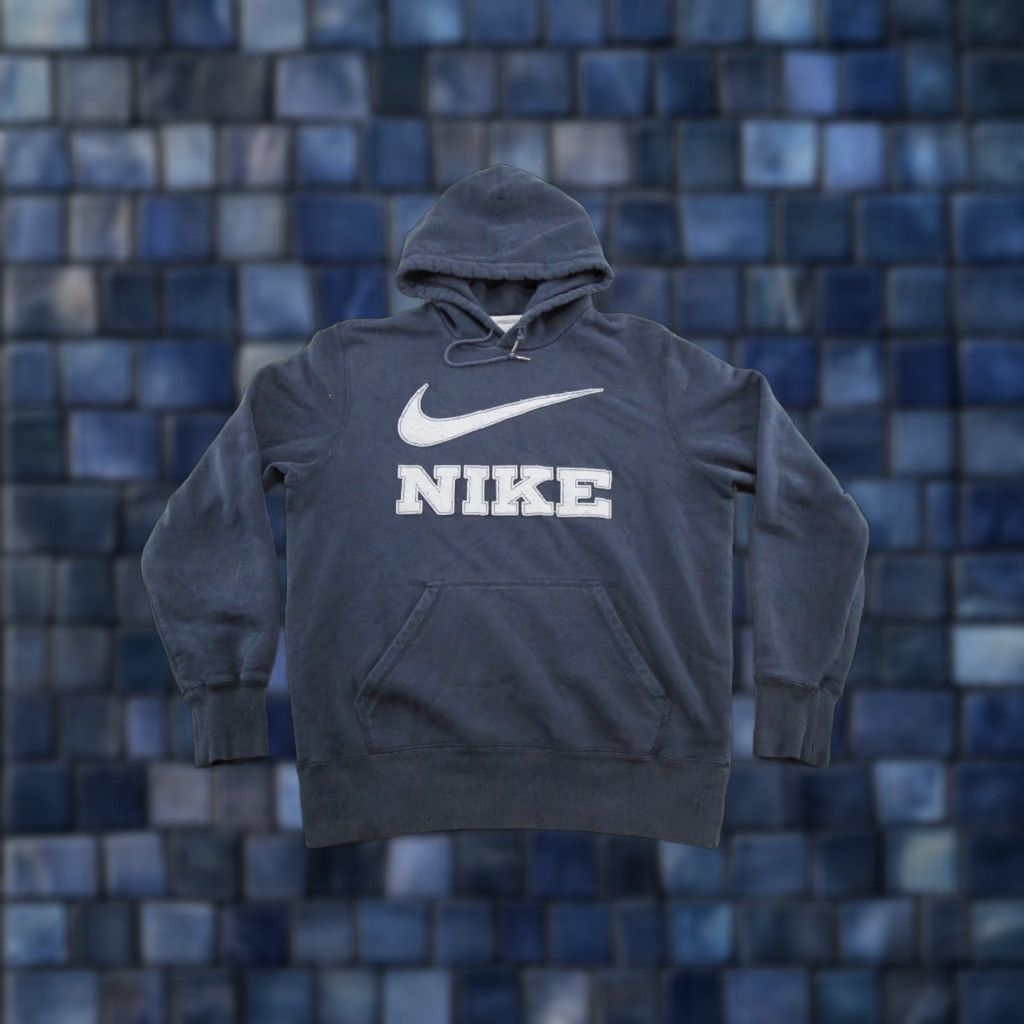 Nike VINTAGE Nike The Athletic Dept. Spell Out Big Swoosh Hoodie M Skater Grunge Faded Blue Mens Pullover Hooded Sportswear Grunge 90s Size US M / EU 48-50 / 2 - 1 Thumbnail