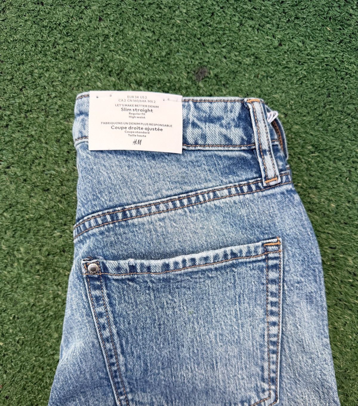 H&M H&M High Rise Slim Straight Jeans US 2, EUR 34 NEW Size 26" / US 2 / IT 38 - 3 Thumbnail