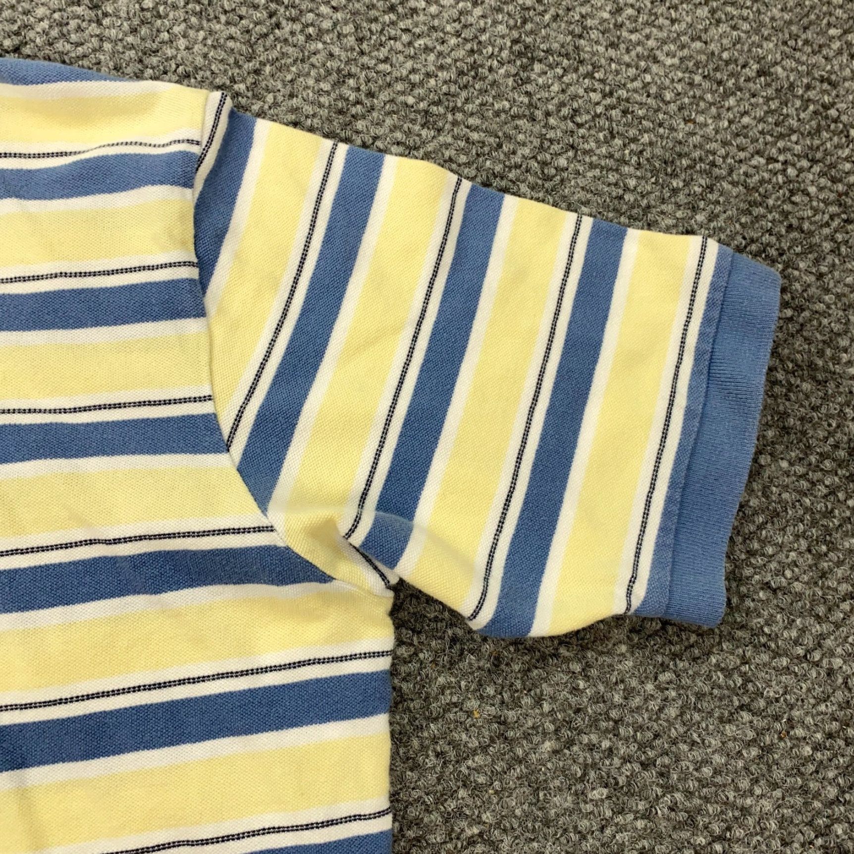 Polo Ralph Lauren VINTAGE Polo Ralph Lauren Polo Shirt Mens XL Yellow Blue Striped Short Sleeve Pony Size US XL / EU 56 / 4 - 4 Thumbnail