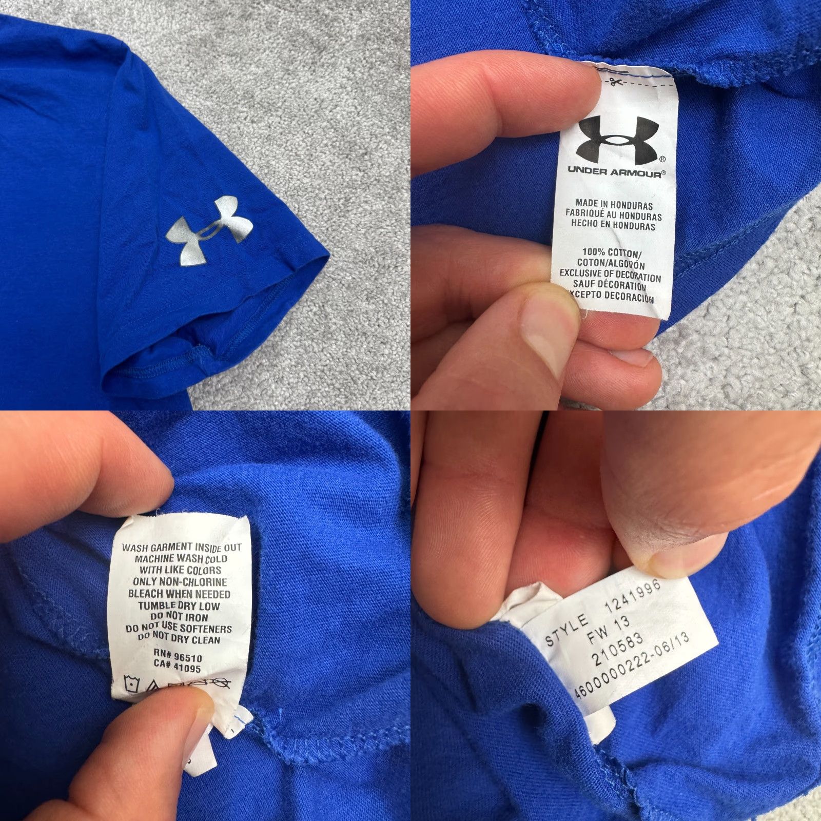 Under Armour Under Armour HeatGear T-Shirt Men XL Blue Cotton Loose Fit Crew Neck Graphic Tee Size US XL / EU 56 / 4 - 8 Thumbnail