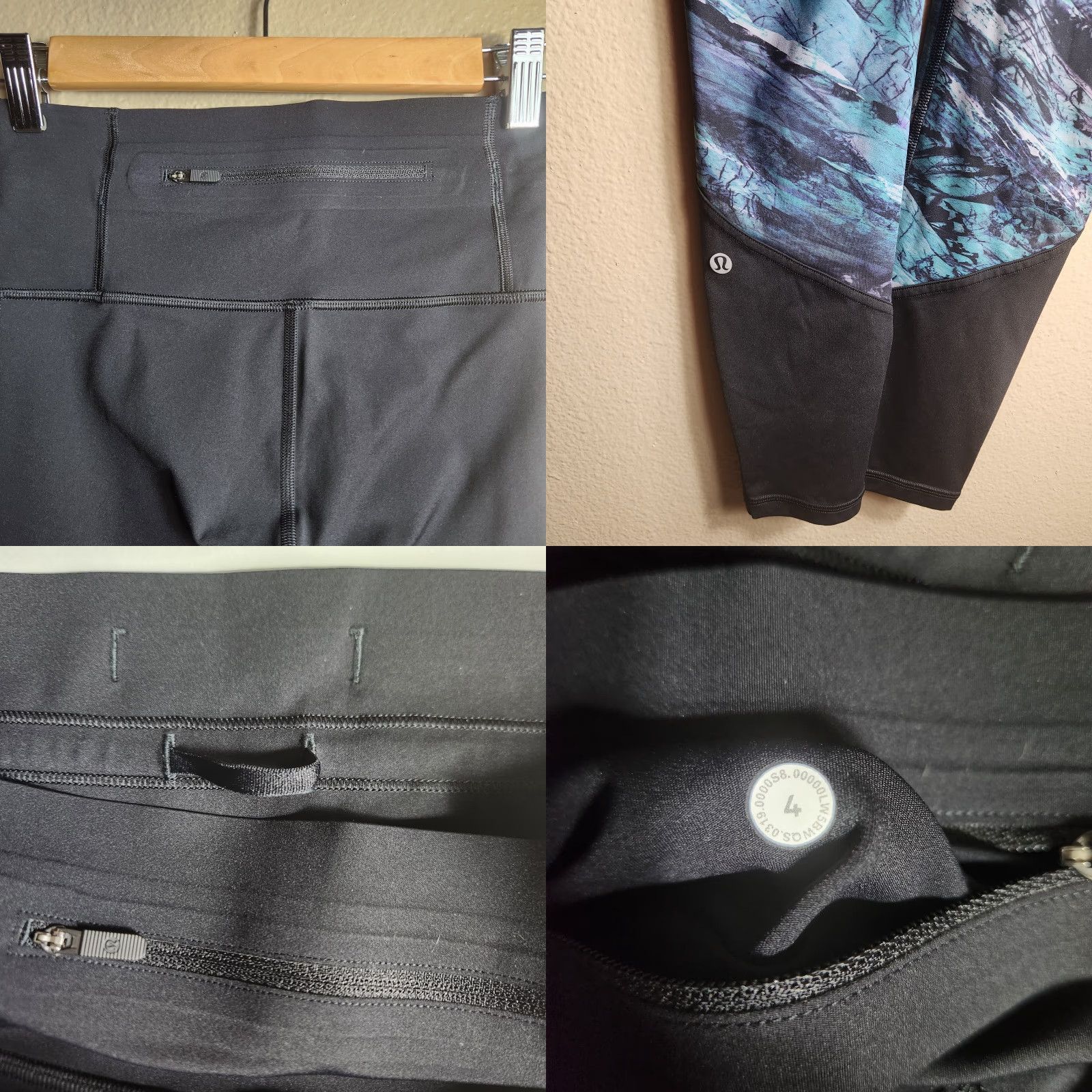 Lululemon Lululemon Womens Run To Reset Tight Nulux LW5BWQS BLK/FISM 25" Leggings 4 Black Reflective Pockets Athletic Compression Athleisure Womens Size ONE SIZE - 8 Thumbnail