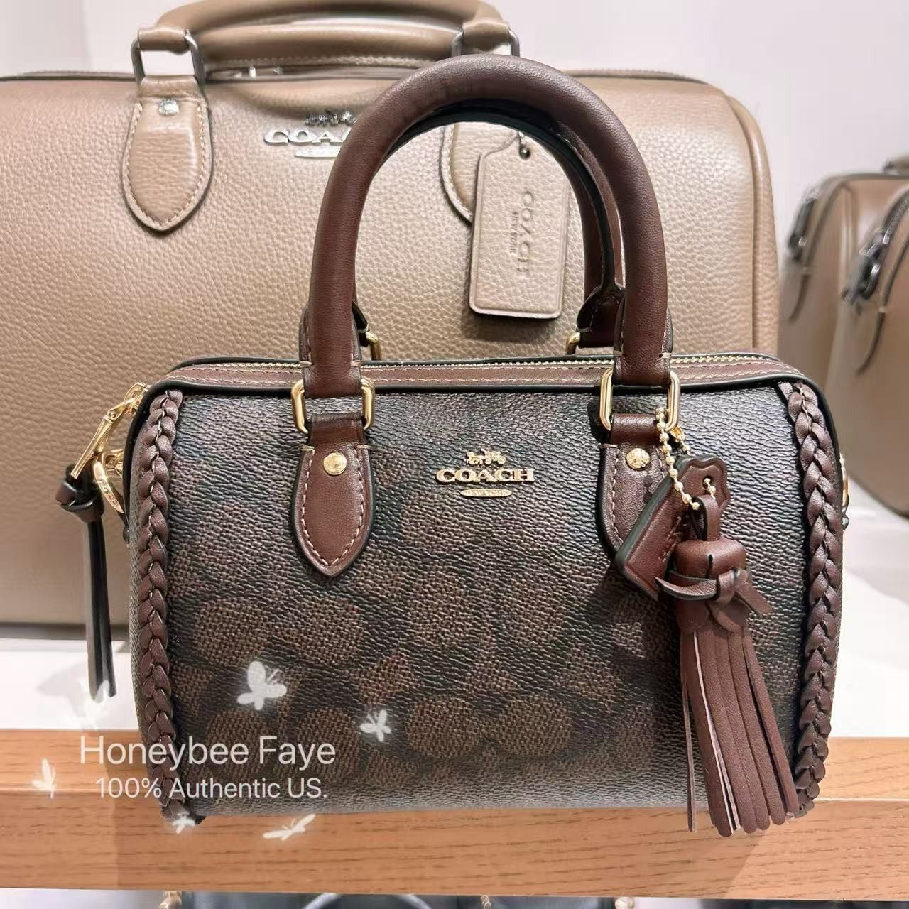 Coach Mini Rowan Crossbody Bag In Signature Canvas With Fringe Size ONE SIZE - 2 Thumbnail