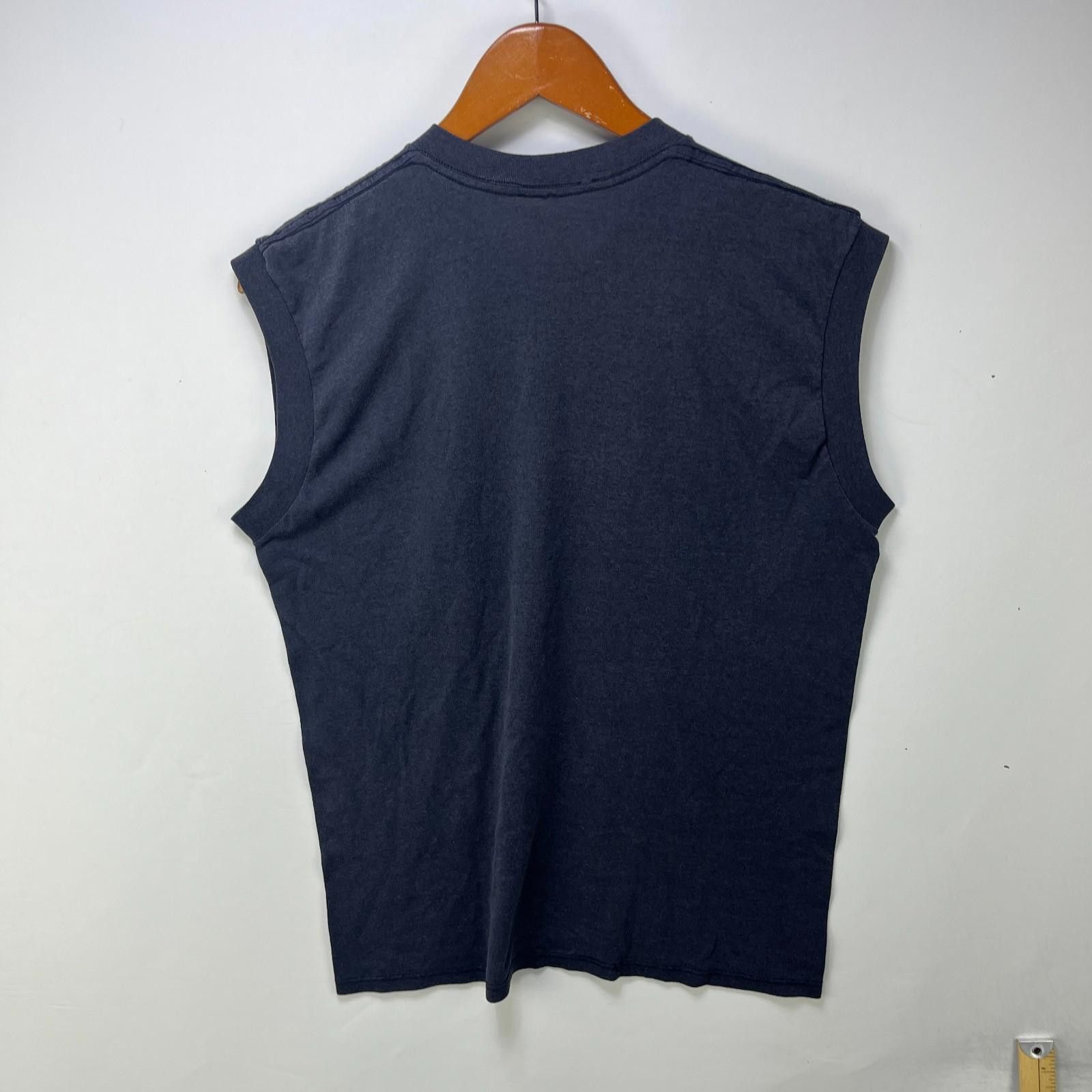 Fruit Of The Loom Vintage 90s Sun Faded Blank Black Sleeveless Shirt M L Size US M / EU 48-50 / 2 - 7 Thumbnail