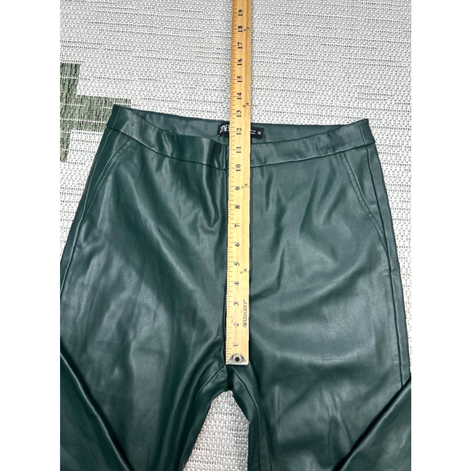 Zara Zara Pants Womens Large Green Faux Leather Skinny Pants Regular Women Green Zara High Rise Ankle Skinny Casual Party/Cocktail Size 36" / US 14 / IT 50 - 7 Thumbnail